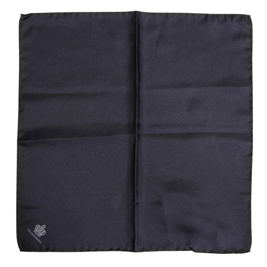 Dolce & Gabbana Blue DG Crown Silk Square Men Foulard Scarf - Eljoys Fashion 