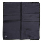 Dolce & Gabbana Blue DG Crown Silk Square Men Foulard Scarf - Eljoys Fashion 