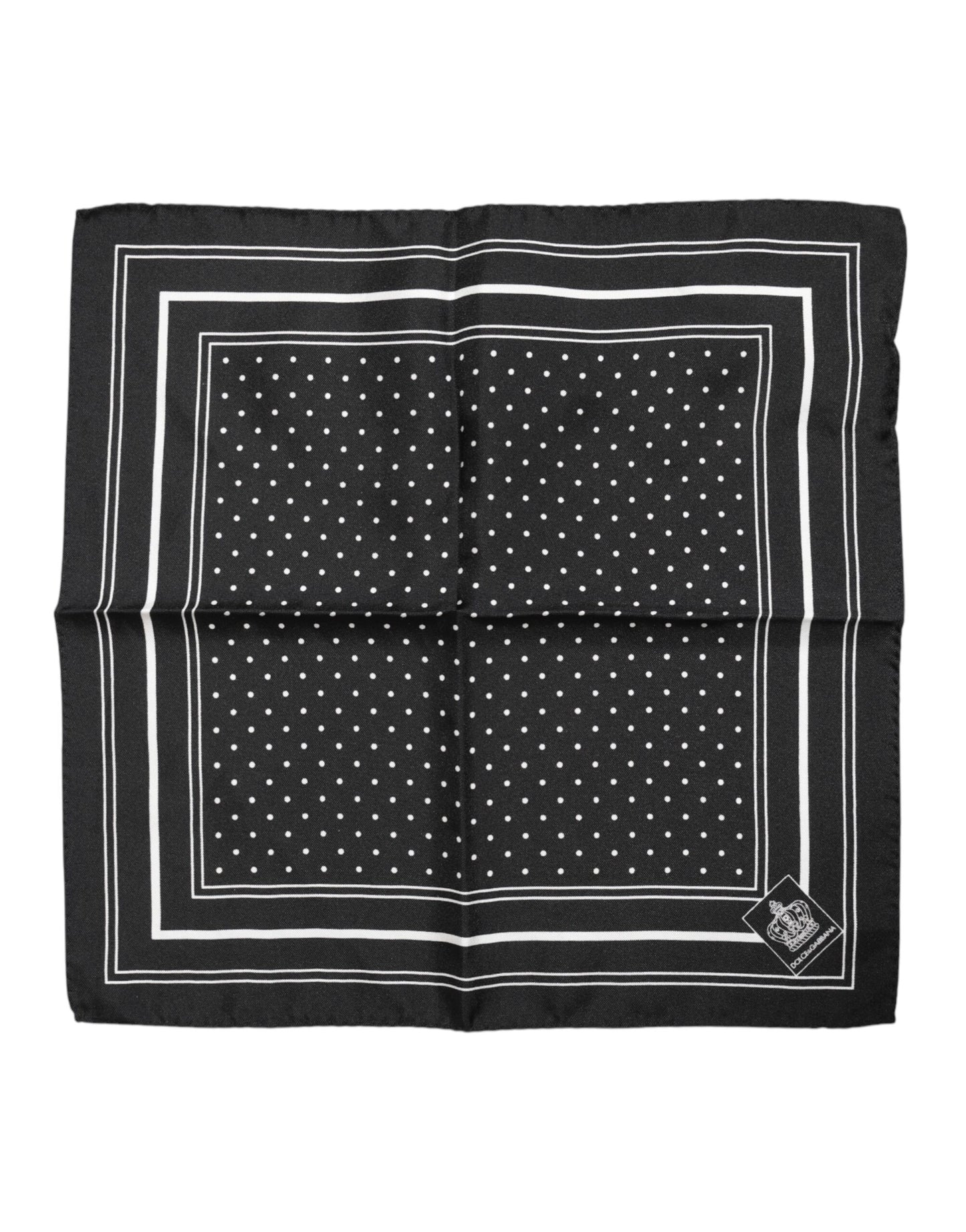 Dolce & Gabbana Black White Polka Dot Men Foulard Scarf Dolce & Gabbana