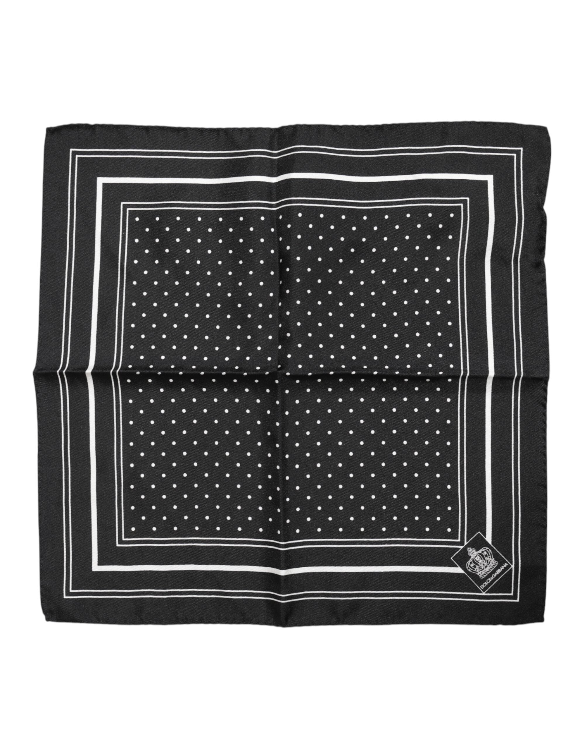 Dolce & Gabbana Black White Polka Dot Men Foulard Scarf Dolce & Gabbana