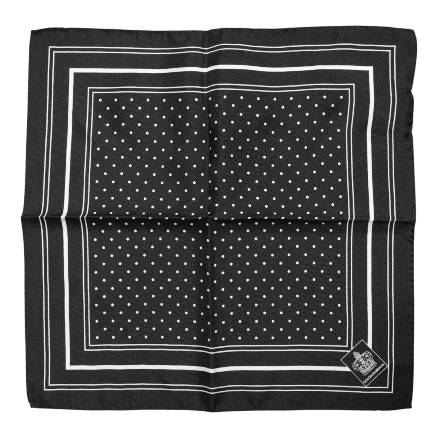 Dolce & Gabbana Black White Polka Dot Men Foulard Scarf Dolce & Gabbana