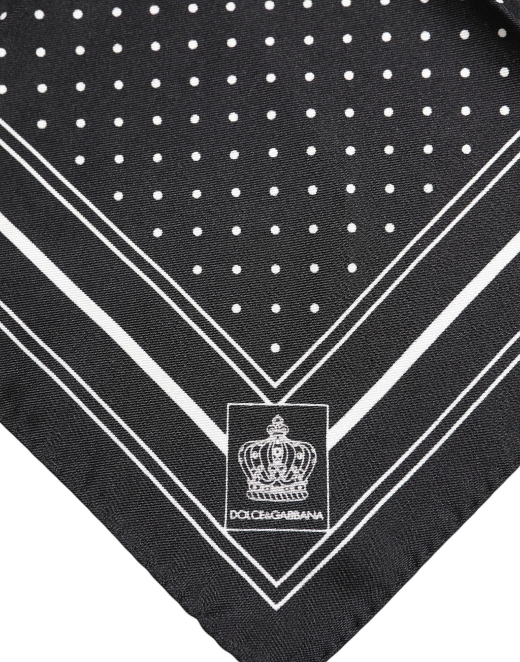 Dolce & Gabbana Black White Polka Dot Men Foulard Scarf Dolce & Gabbana