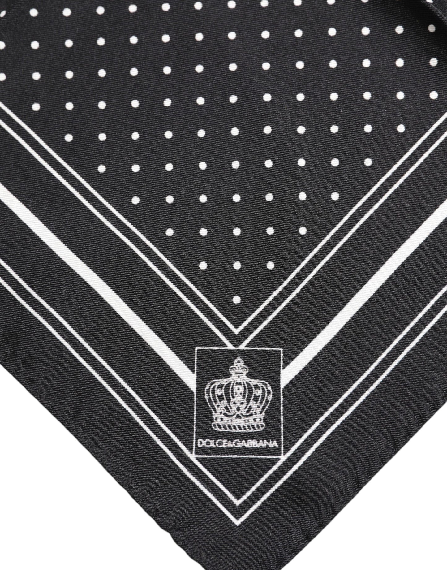 Dolce & Gabbana Black White Polka Dot Men Foulard Scarf Dolce & Gabbana