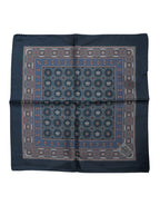 Dolce & Gabbana Blue Printed Silk Square Men Foulard Scarf - Eljoys Fashion 