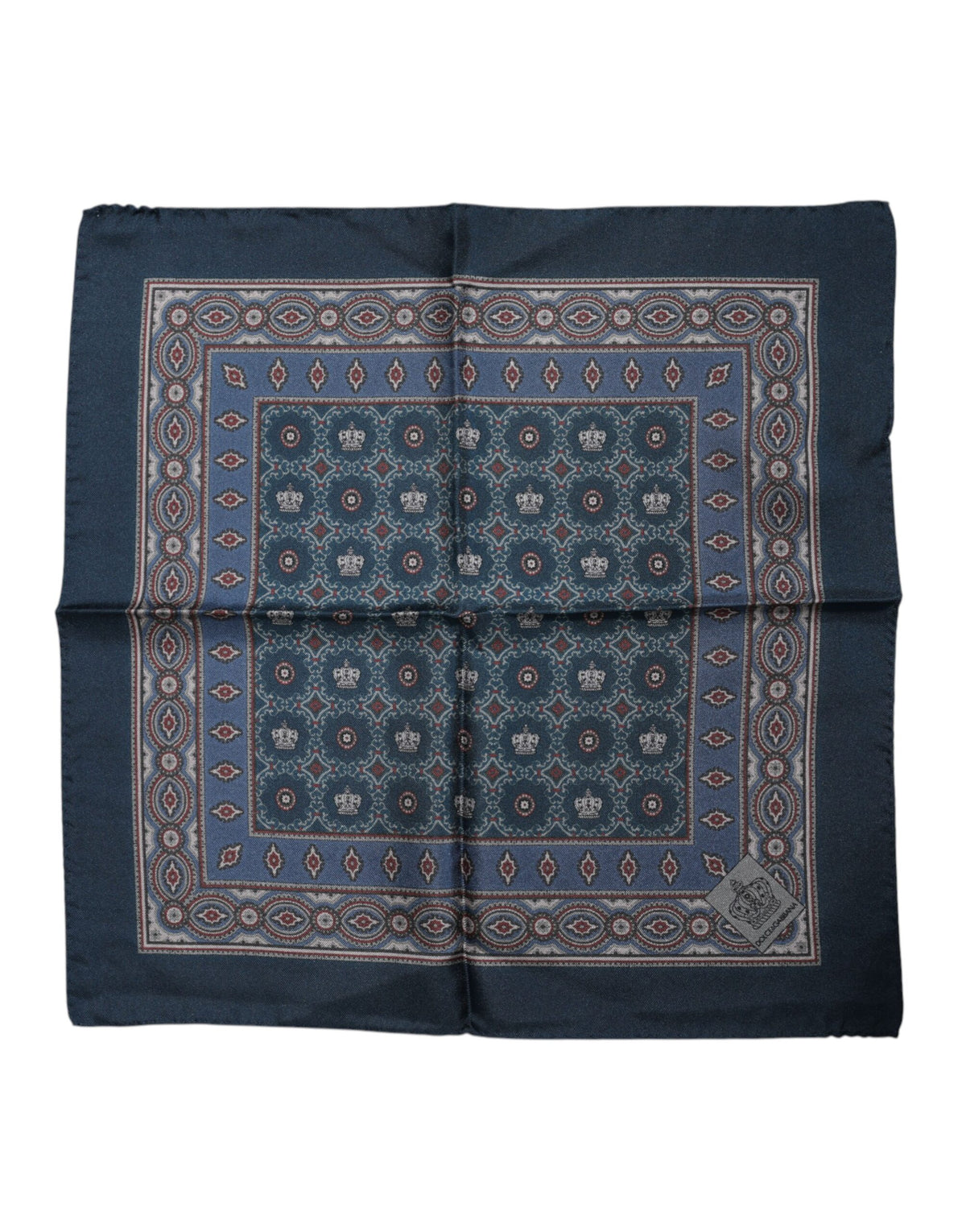 Dolce & Gabbana Blue Printed Silk Square Men Foulard Scarf - Eljoys Fashion 