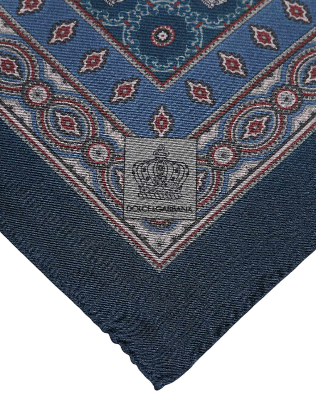 Dolce & Gabbana Blue Printed Silk Square Men Foulard Scarf - Eljoys Fashion 