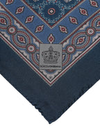 Dolce & Gabbana Blue Printed Silk Square Men Foulard Scarf - Eljoys Fashion 