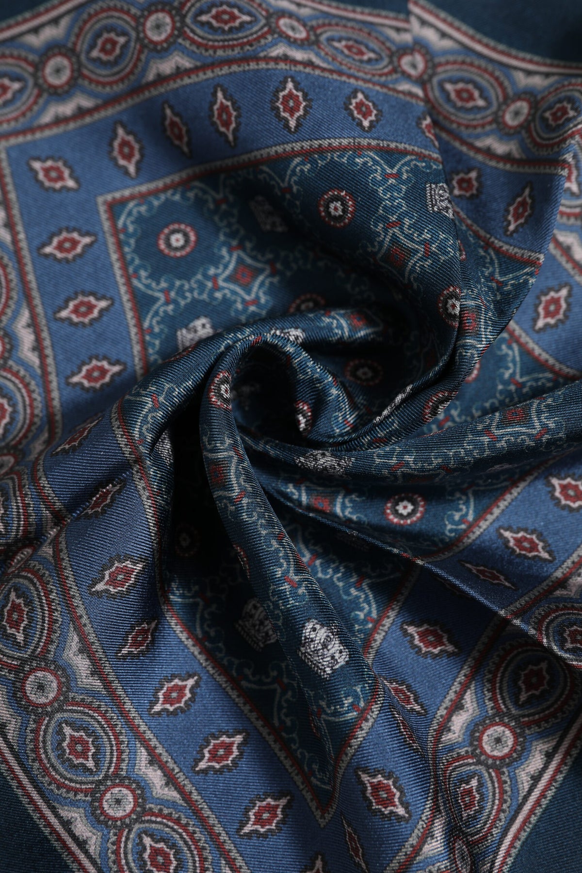 Dolce & Gabbana Blue Printed Silk Square Men Foulard Scarf - Eljoys Fashion 