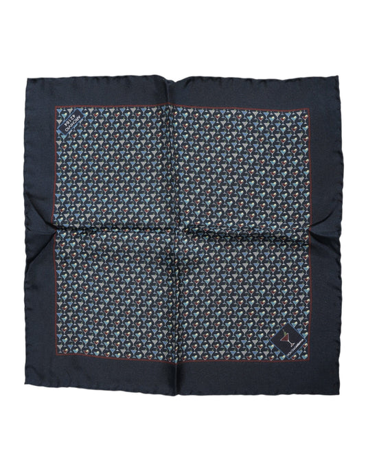 Dolce & Gabbana Blue Cocktail Silk Square Foulard Scarf Dolce & Gabbana