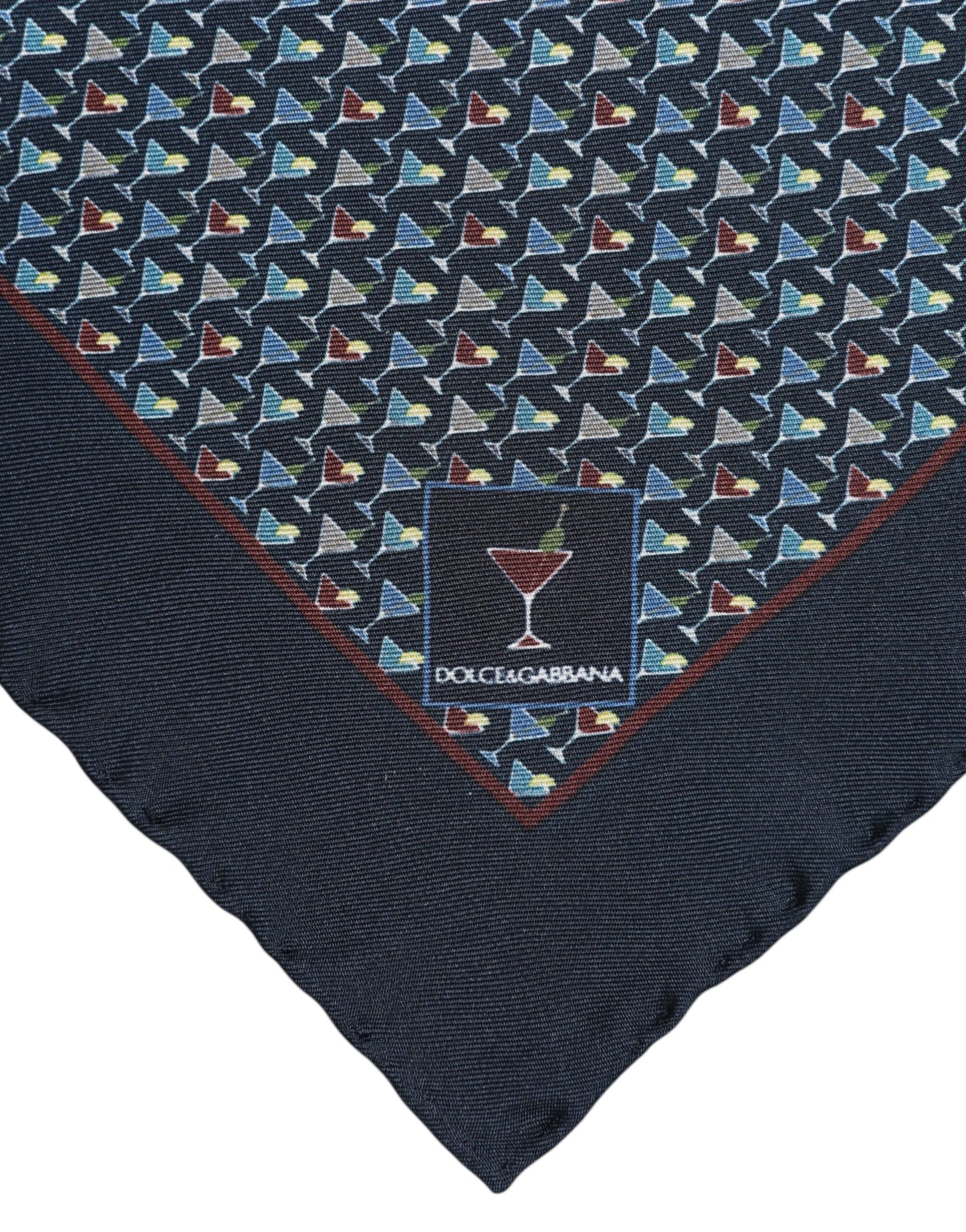 Dolce & Gabbana Blue Cocktail Silk Square Foulard Scarf Dolce & Gabbana