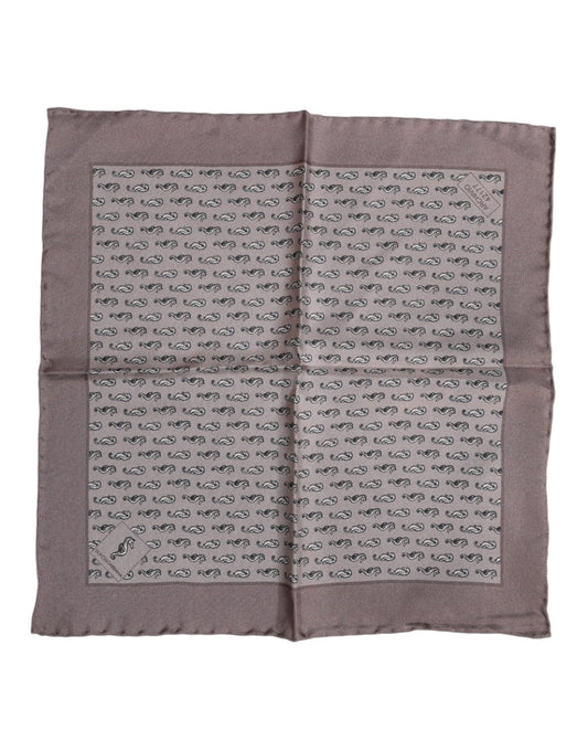 Dolce & Gabbana Brown Sea Horse Silk Square Foulard Scarf Dolce & Gabbana