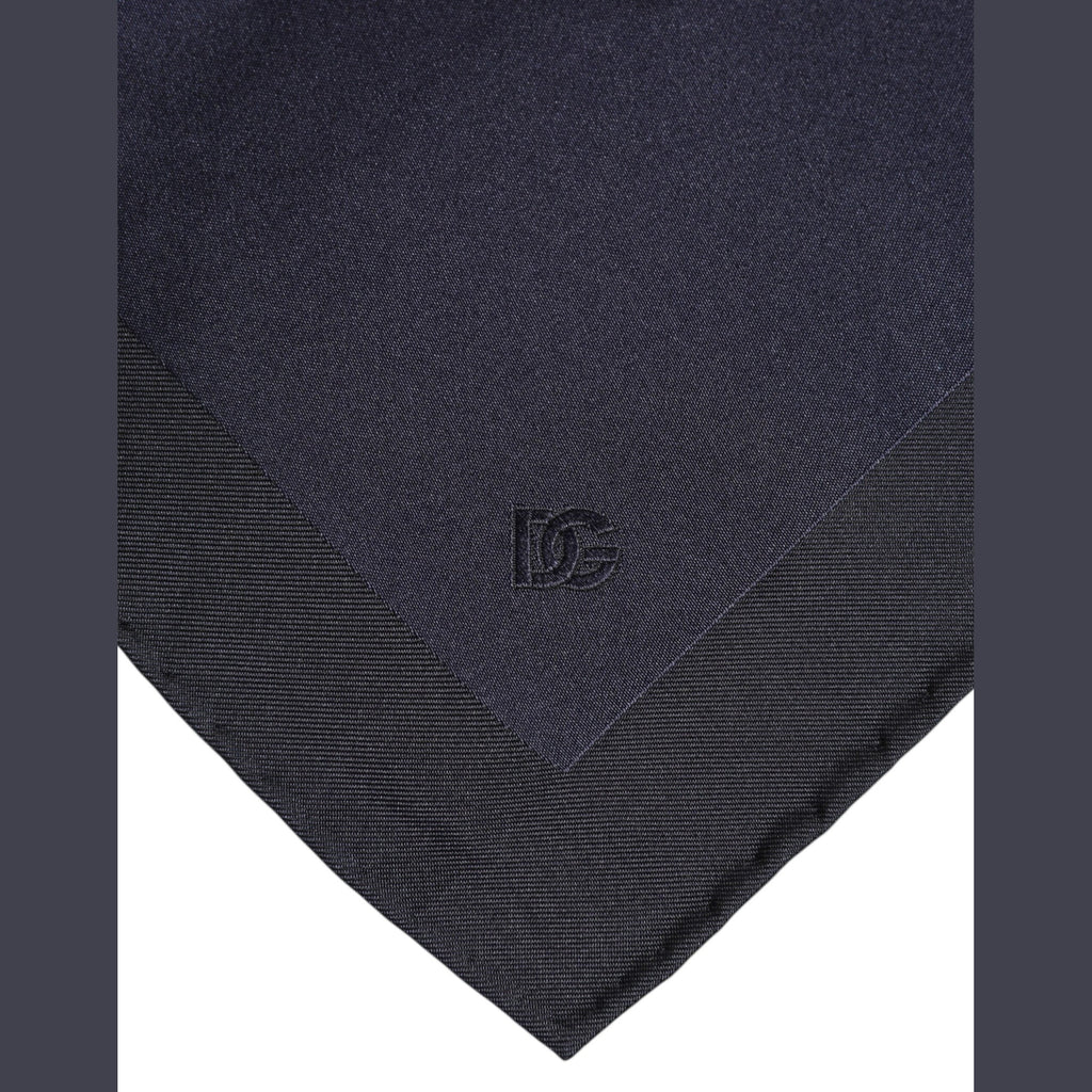 Dolce & Gabbana Dark Blue Silk Square Men Foulard Scarf