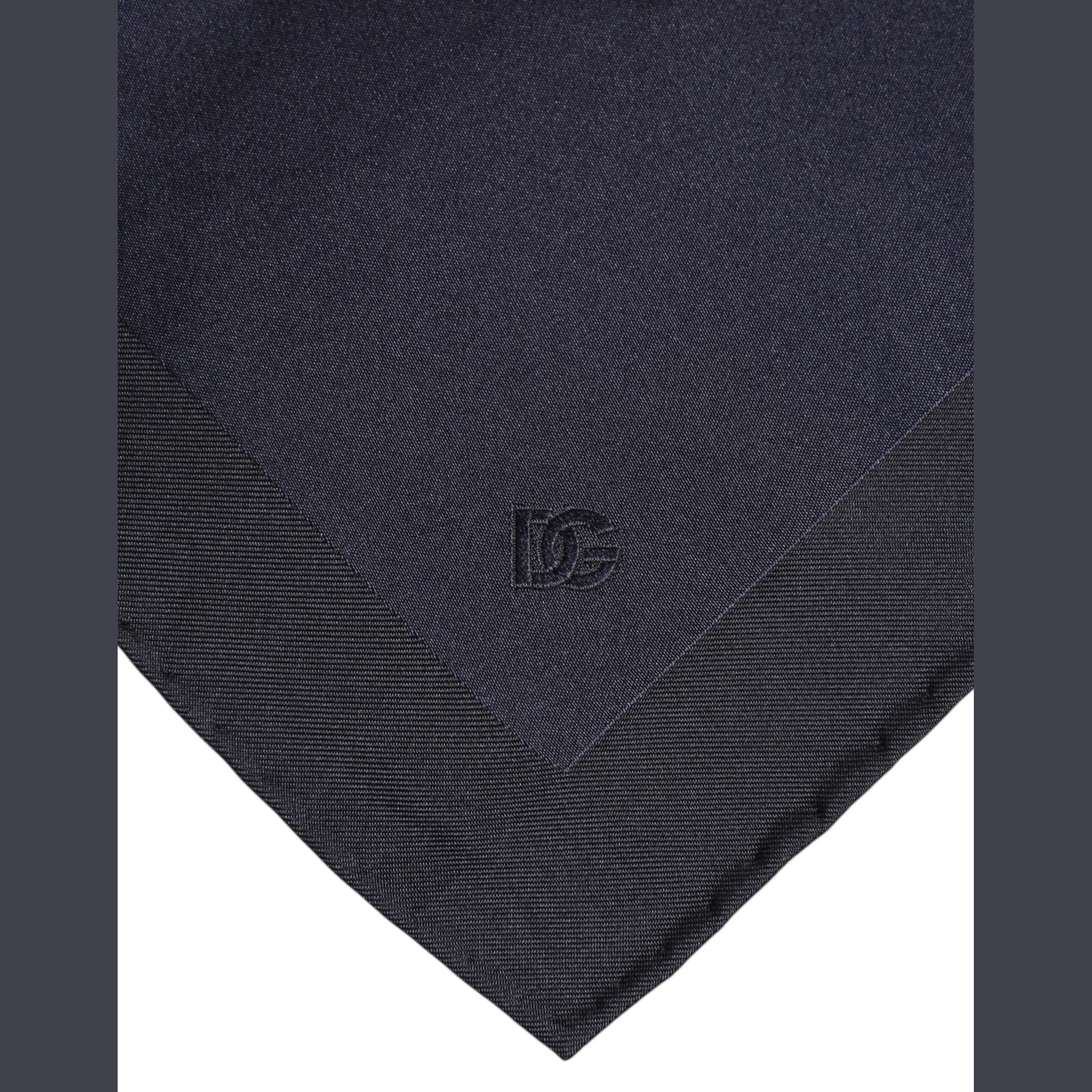 Dolce & Gabbana Dark Blue Silk Square Men Foulard Scarf