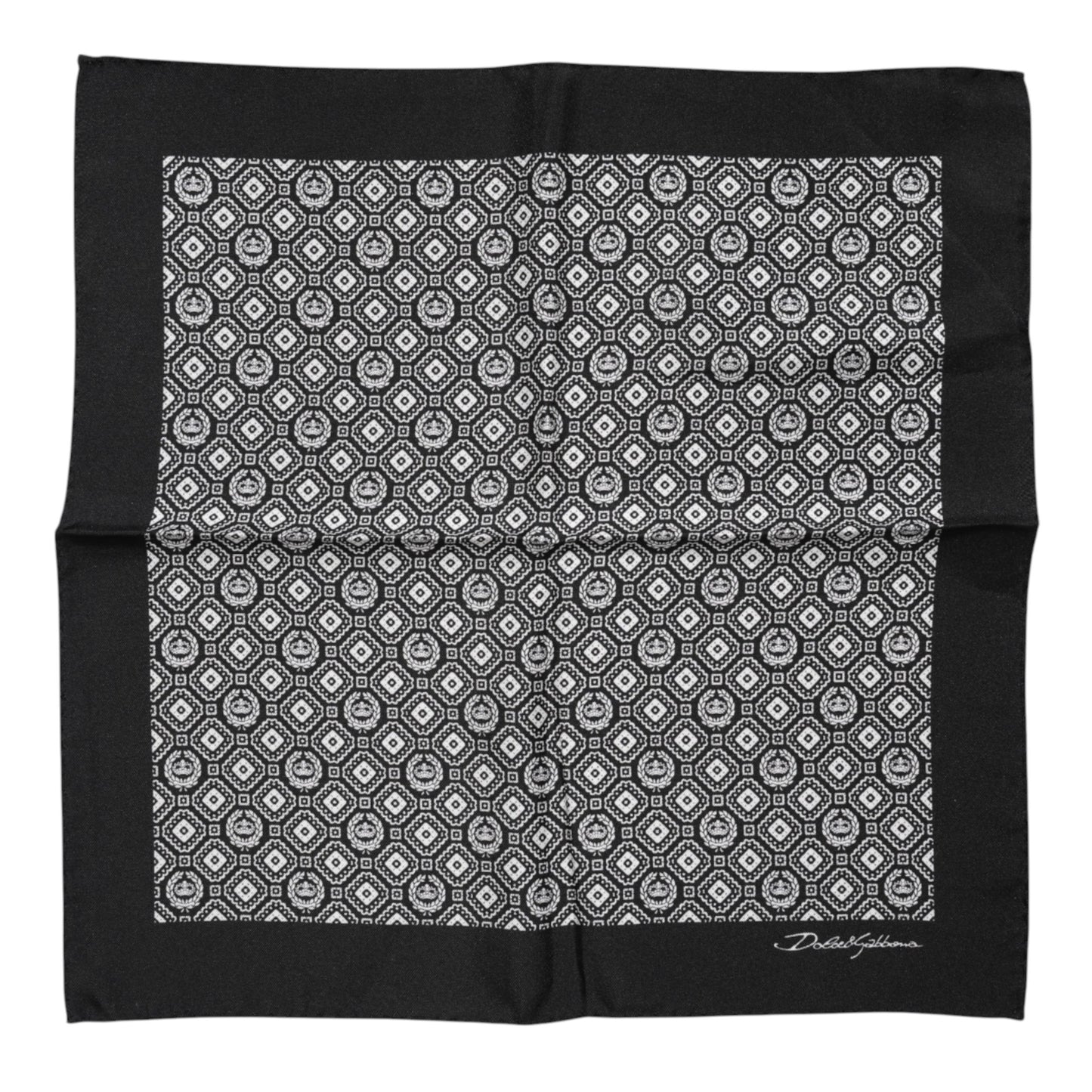 Dolce & Gabbana Black White Patterned Square Foulard Scarf Dolce & Gabbana