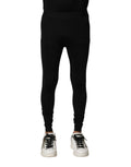 Dolce & Gabbana Black Nylon Elastic Logo Men Leggings Pants - Eljoys Fashion 