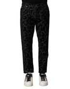Dolce & Gabbana Gray Cotton DG Logo Straight Men Denim Jeans