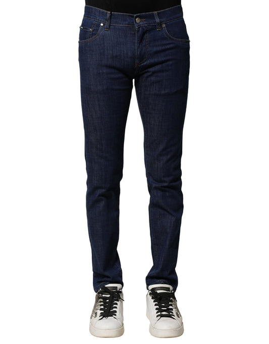 Dolce & Gabbana Blue Cotton Stretch Skinny Men Denim Jeans Dolce & Gabbana