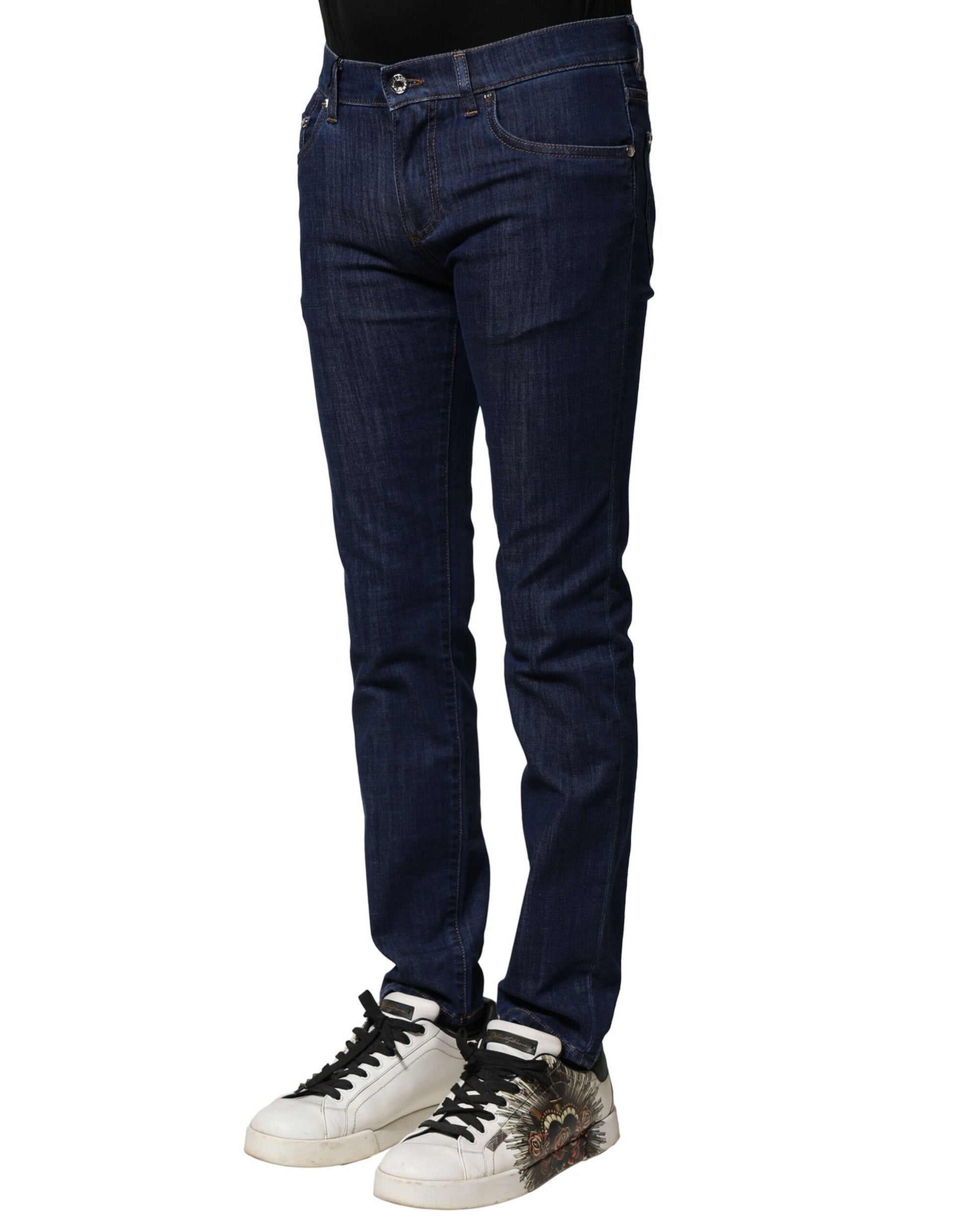 Dolce & Gabbana Blue Cotton Stretch Skinny Men Denim Jeans Dolce & Gabbana