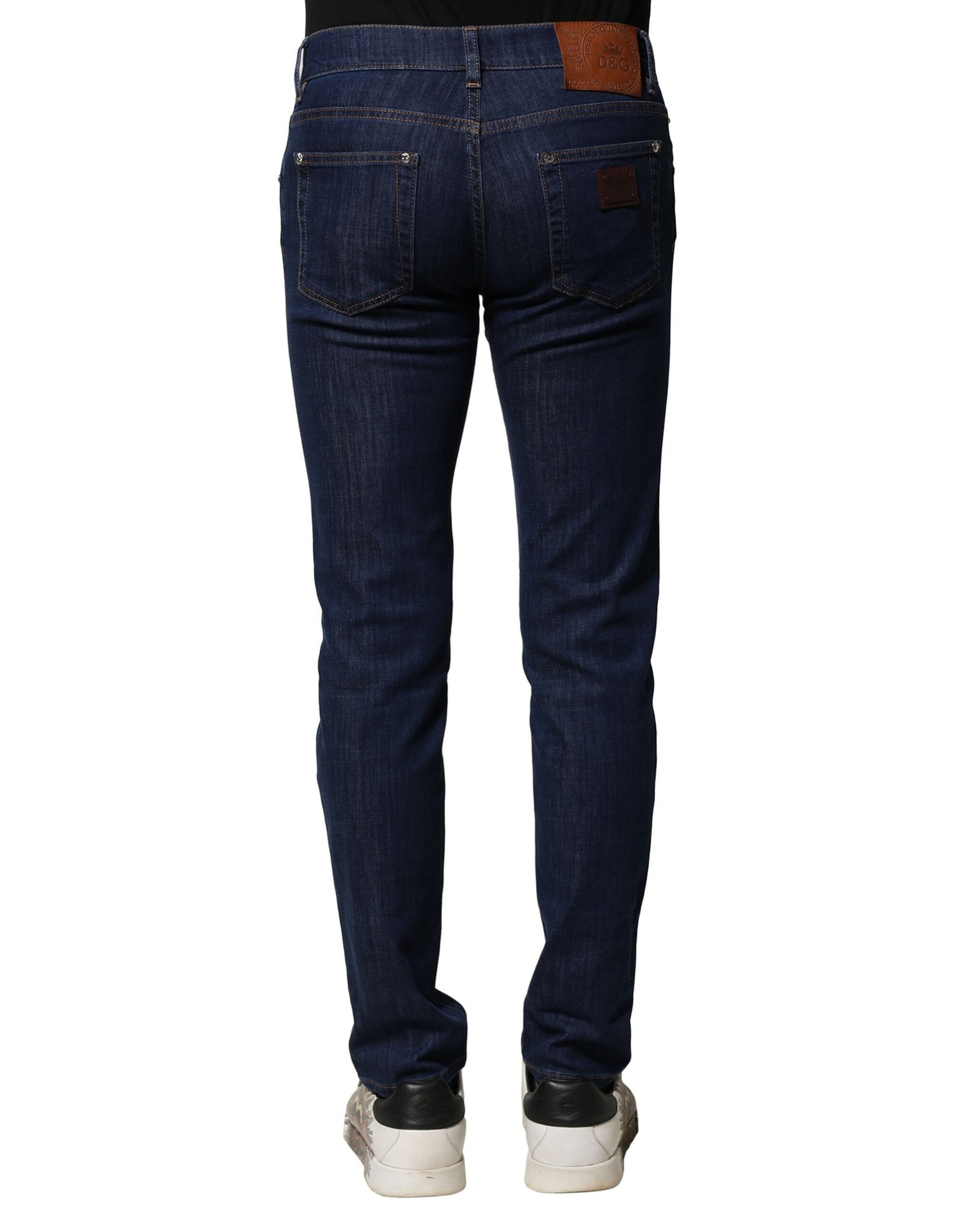 Dolce & Gabbana Blue Cotton Stretch Skinny Men Denim Jeans Dolce & Gabbana