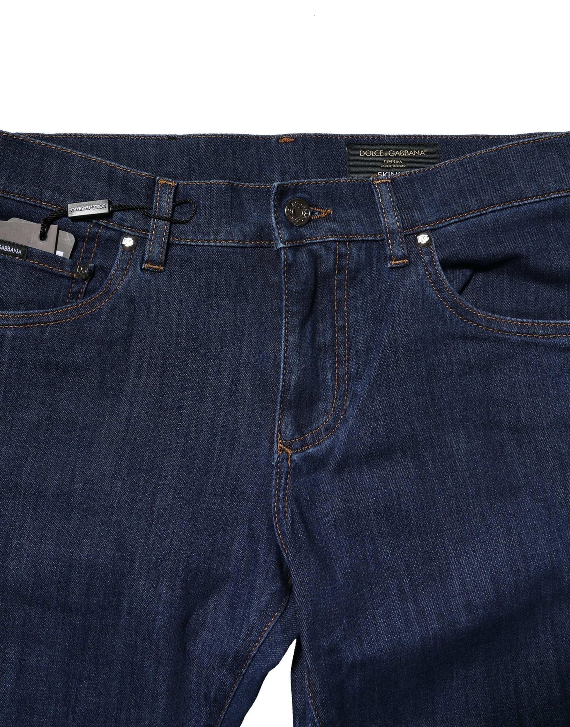 Dolce & Gabbana Blue Cotton Stretch Skinny Men Denim Jeans Dolce & Gabbana