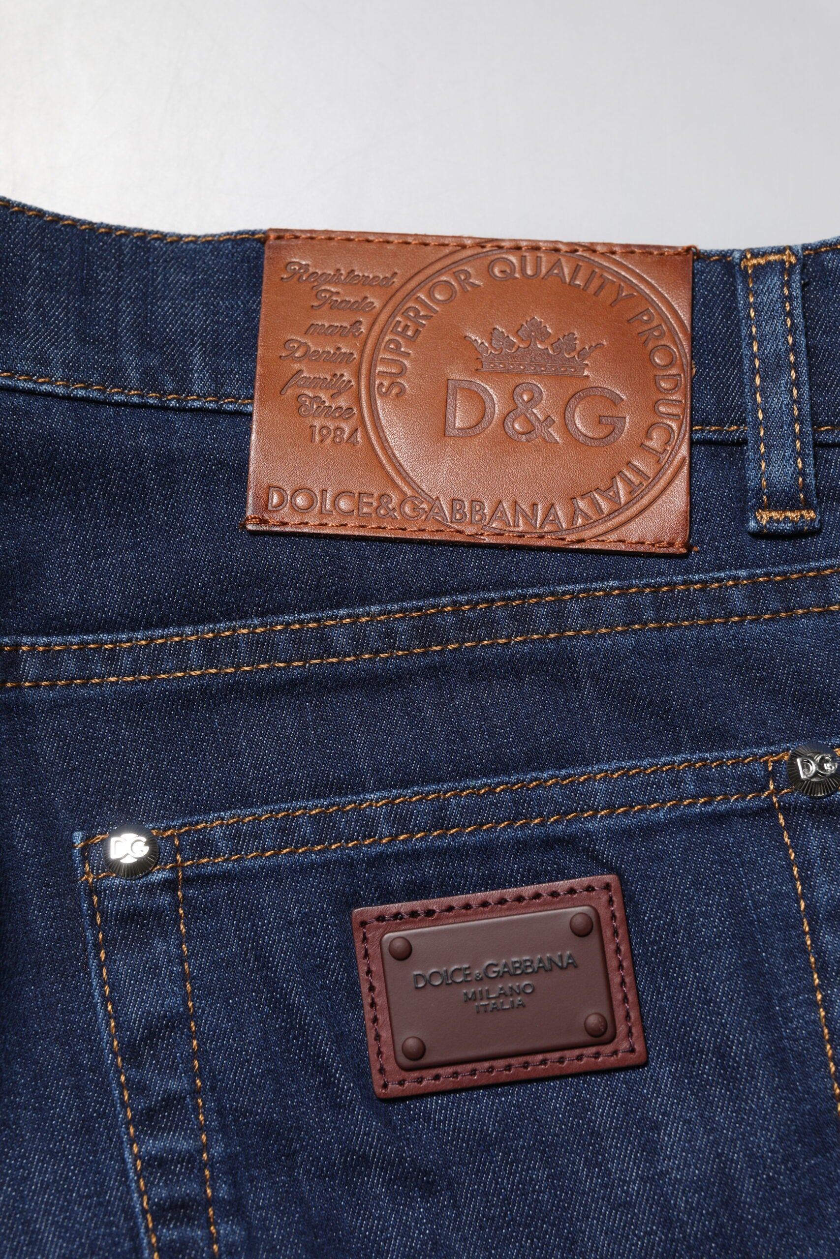 Dolce & Gabbana Blue Cotton Stretch Skinny Men Denim Jeans Dolce & Gabbana