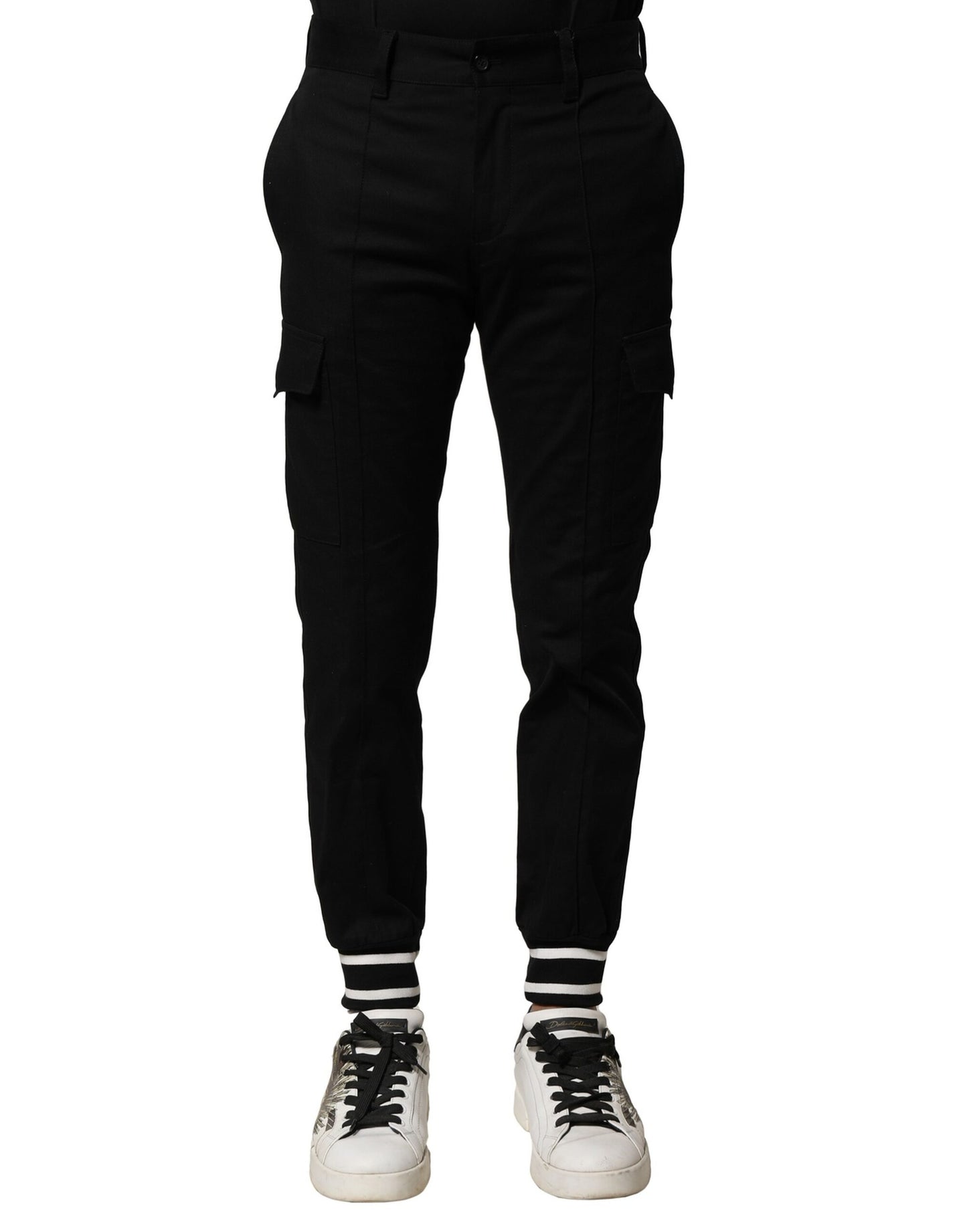 Dolce & Gabbana Black Cotton Cargo Joggers Men Pants Dolce & Gabbana