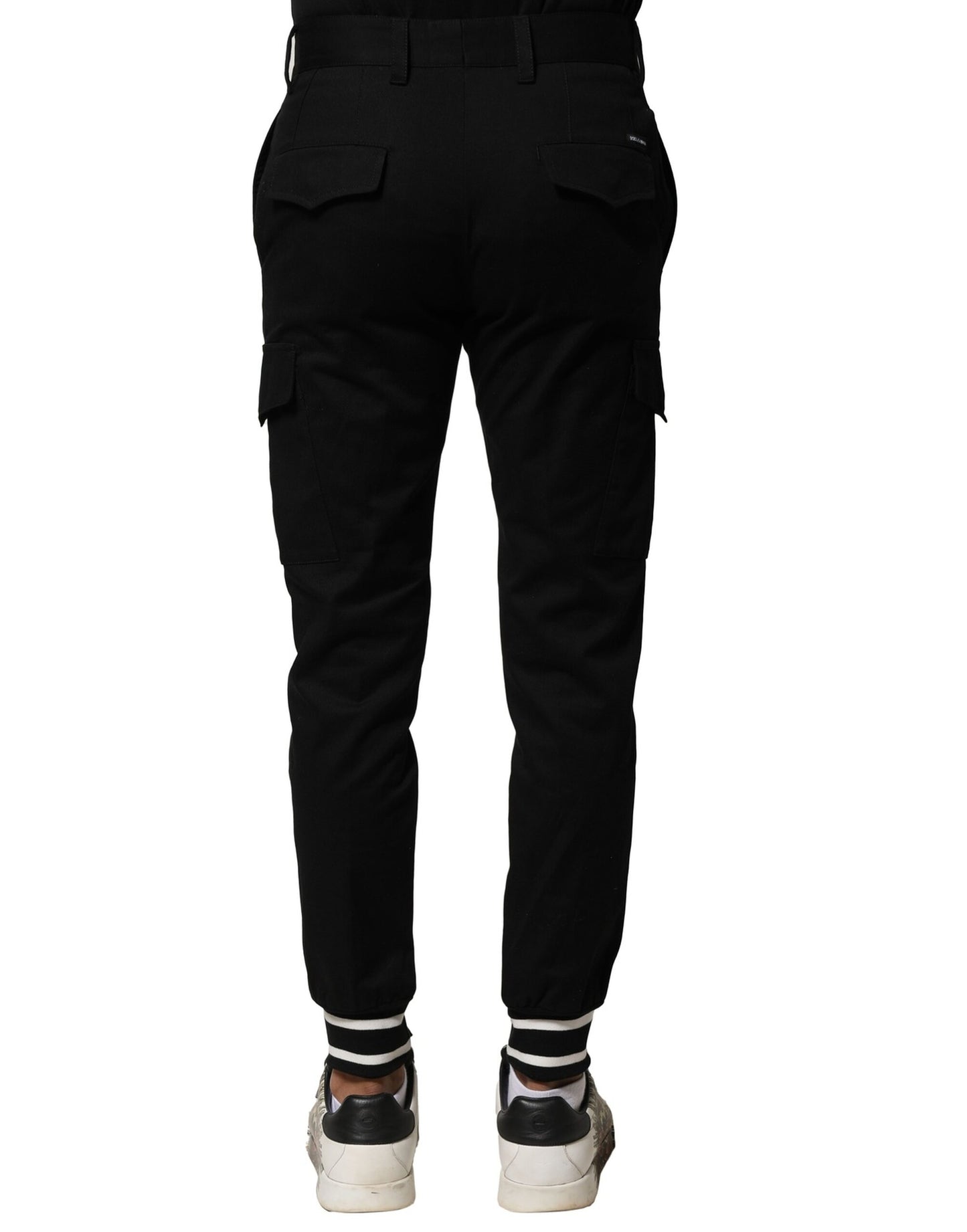 Dolce & Gabbana Black Cotton Cargo Joggers Men Pants Dolce & Gabbana