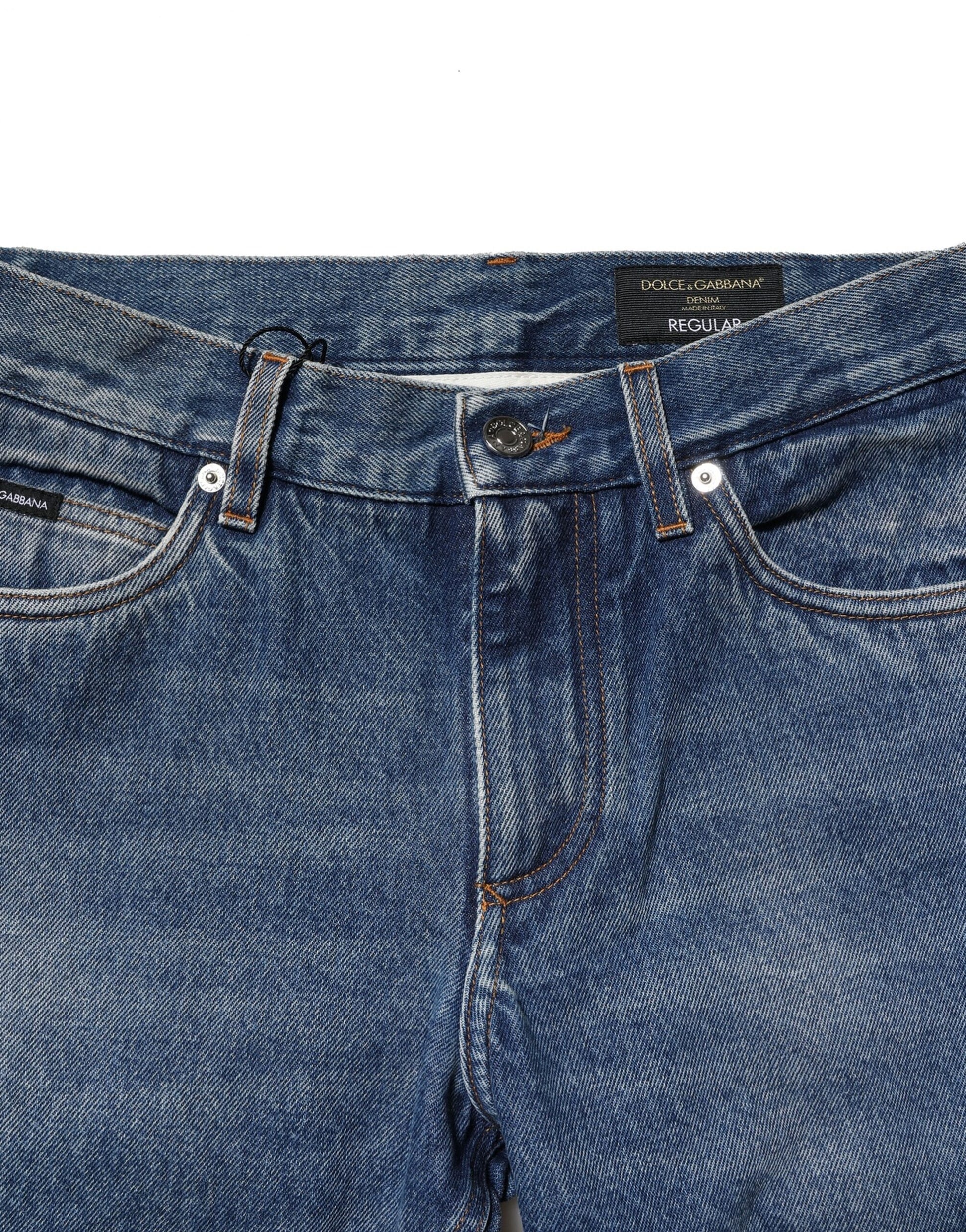 Dolce & Gabbana Blue Cotton Stretch Slim Fit Men Denim Jeans Dolce & Gabbana