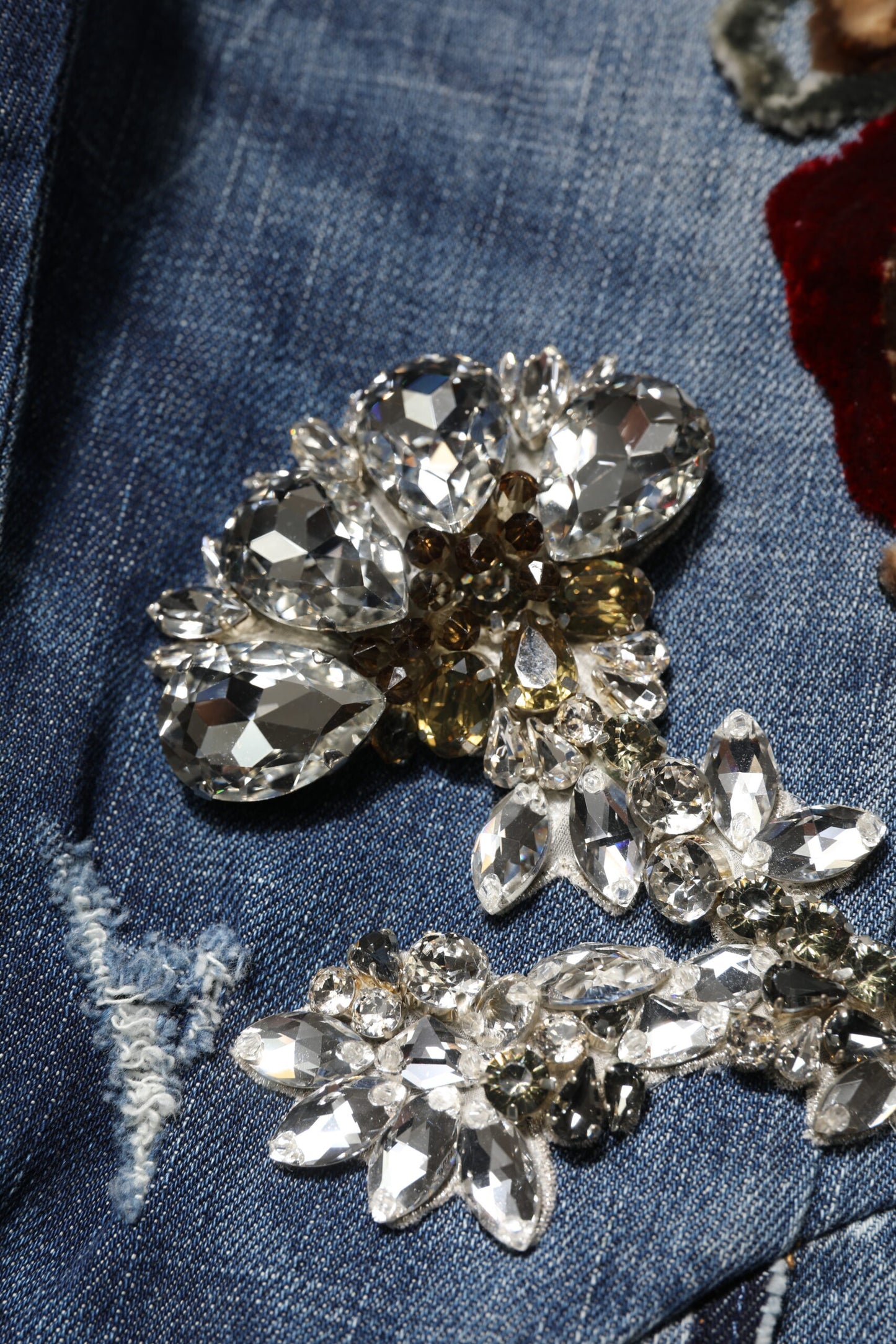 Dolce & Gabbana Blue Cotton Rhinestone Embellish Denim Jeans Dolce & Gabbana