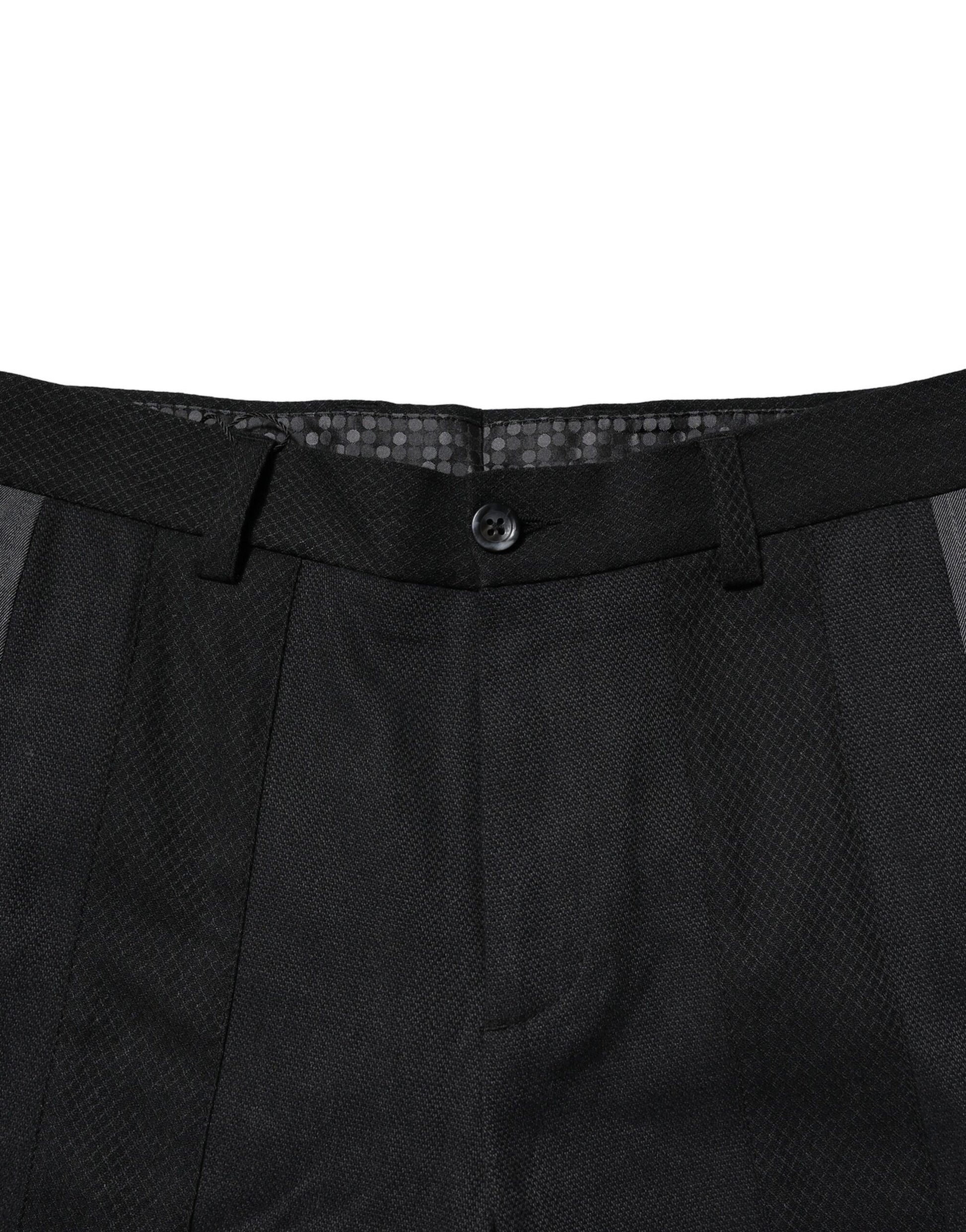 Dolce & Gabbana Black Gray Cotton Tapered Men Pants Dolce & Gabbana