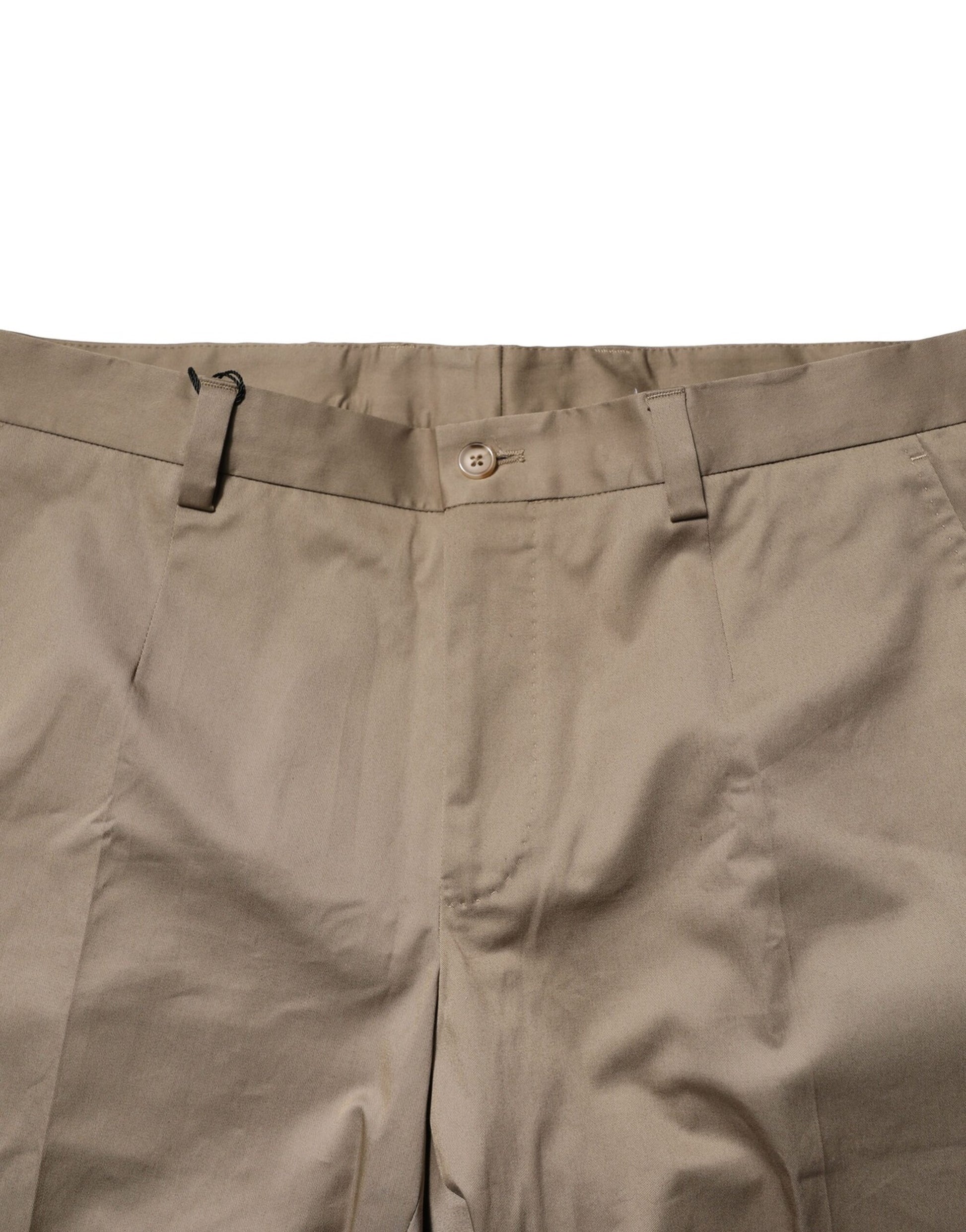 Dolce & Gabbana Brown Cotton Tapered Men Formal Pants Dolce & Gabbana