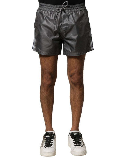 Dolce & Gabbana Gray Polyester Mid Waist Casual Bermuda Shorts Dolce & Gabbana