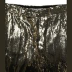 Dolce & Gabbana Gold Sequin Polyester Embellished Bermuda Shorts