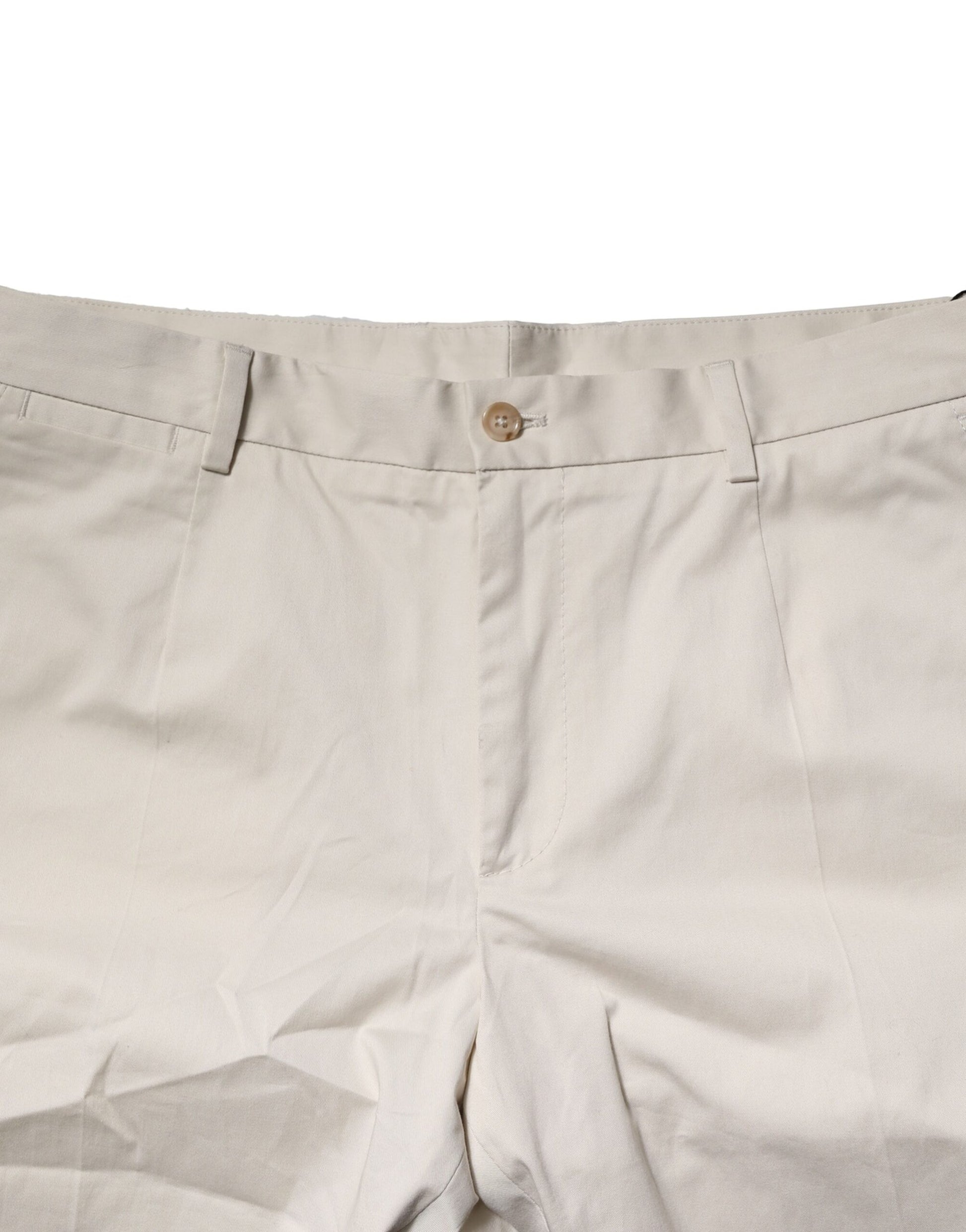 Dolce & Gabbana Beige Cotton Stretch Mid Waist Bermuda Shorts Dolce & Gabbana
