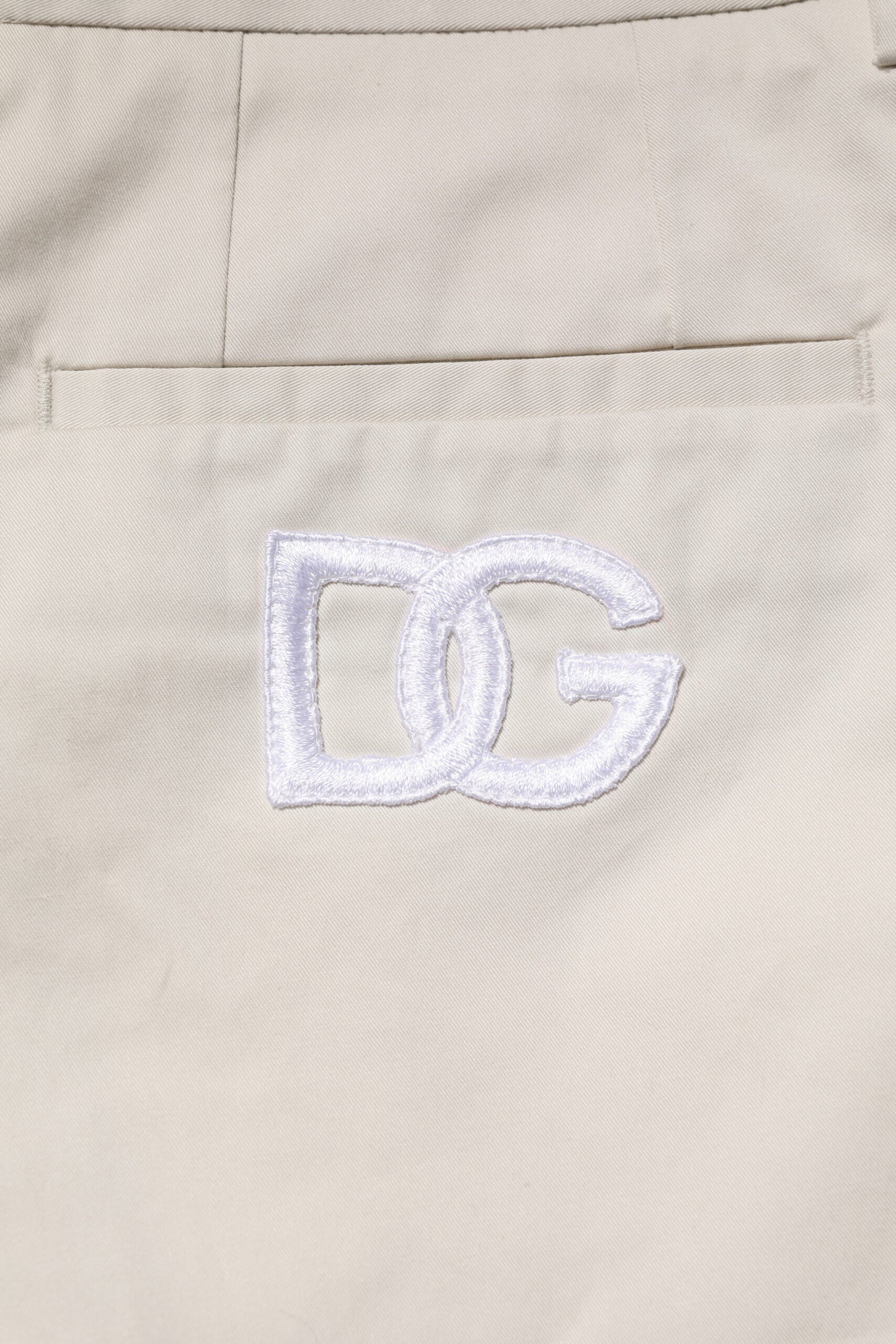 Dolce & Gabbana Beige Cotton Stretch Mid Waist Bermuda Shorts Dolce & Gabbana