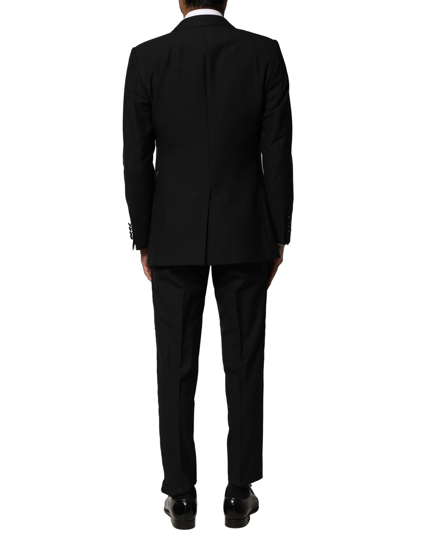 Dolce & Gabbana Black Wool 3 Piece Single Breasted Suit Dolce & Gabbana