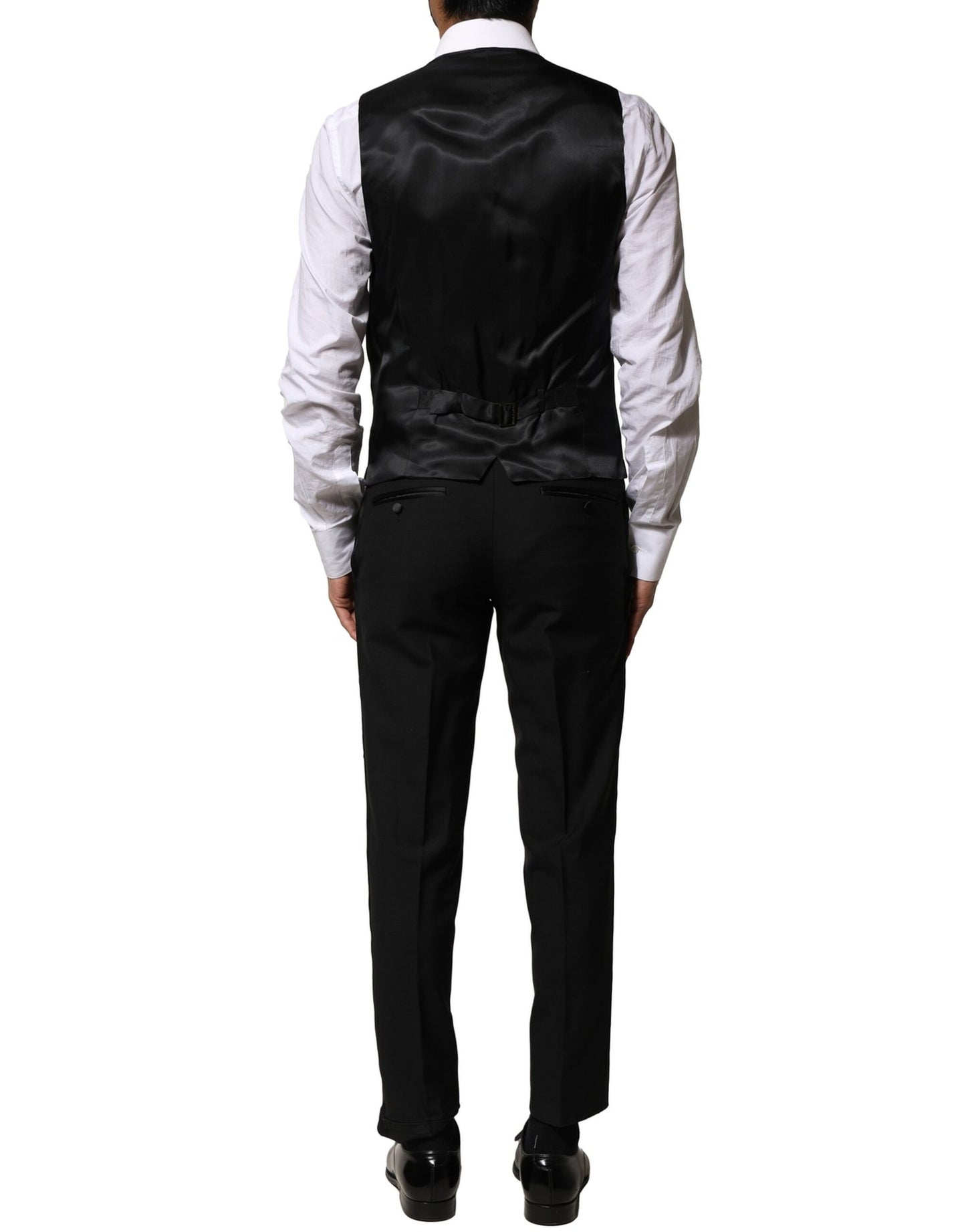 Dolce & Gabbana Black Wool 3 Piece Single Breasted Suit Dolce & Gabbana