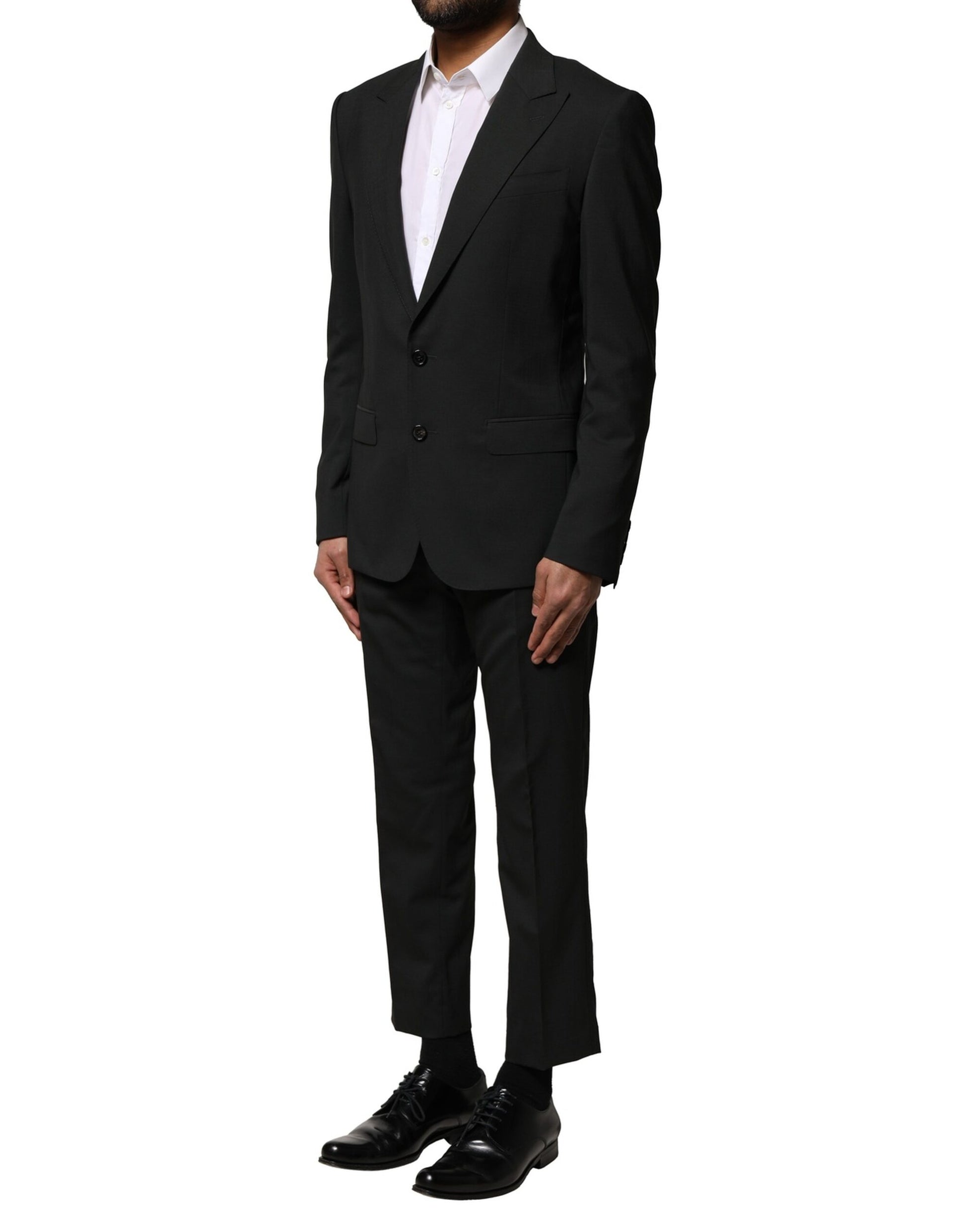 Dolce & Gabbana Black Wool 2 Piece Single Breasted Suit Dolce & Gabbana