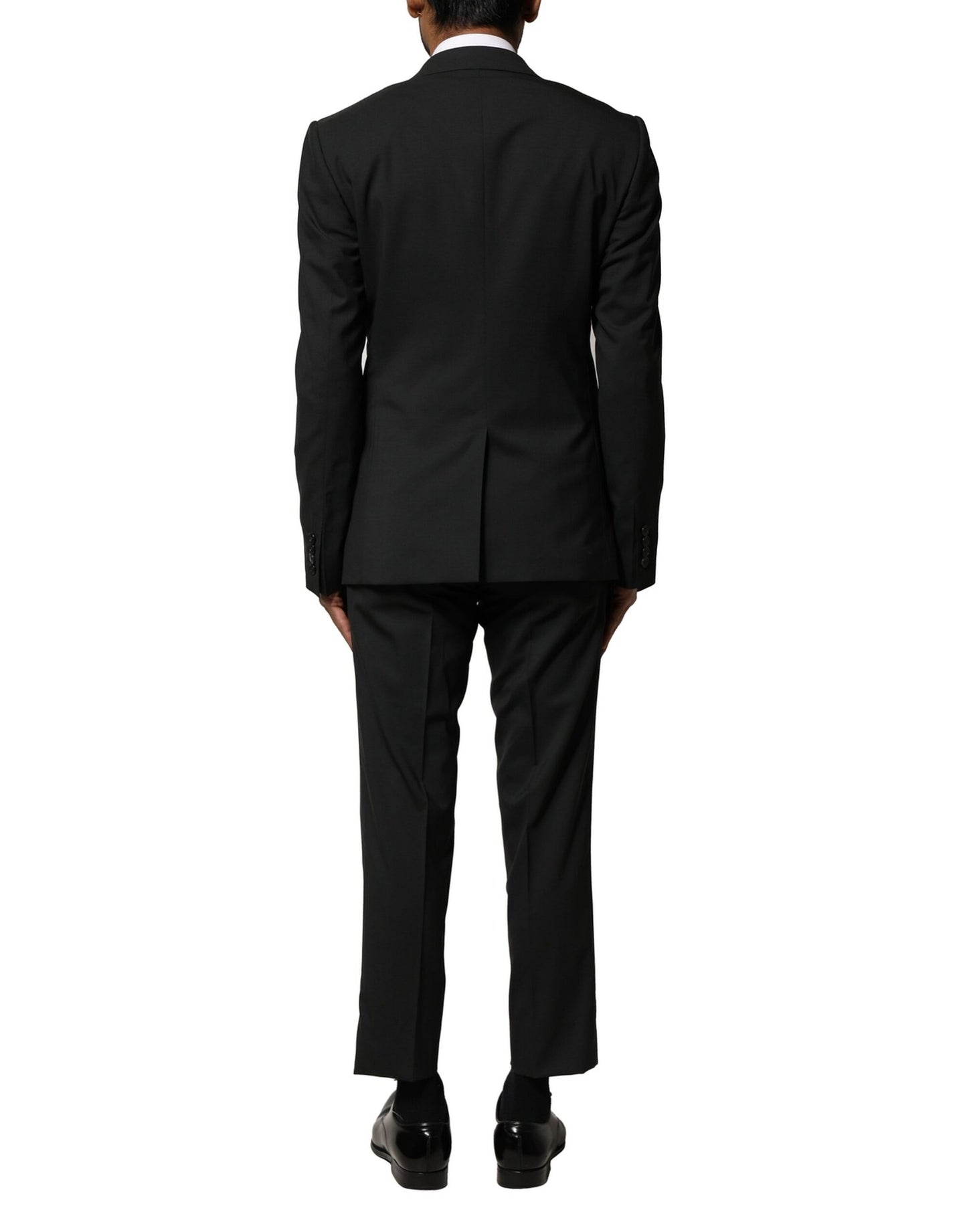Dolce & Gabbana Black Wool 2 Piece Single Breasted Suit Dolce & Gabbana