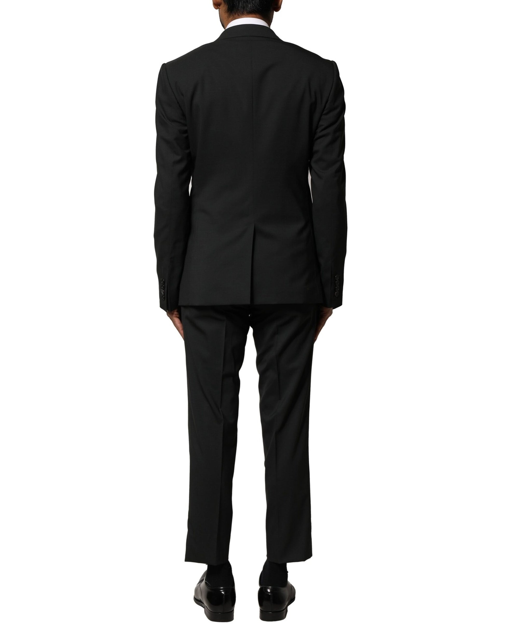 Dolce & Gabbana Black Wool 2 Piece Single Breasted Suit Dolce & Gabbana