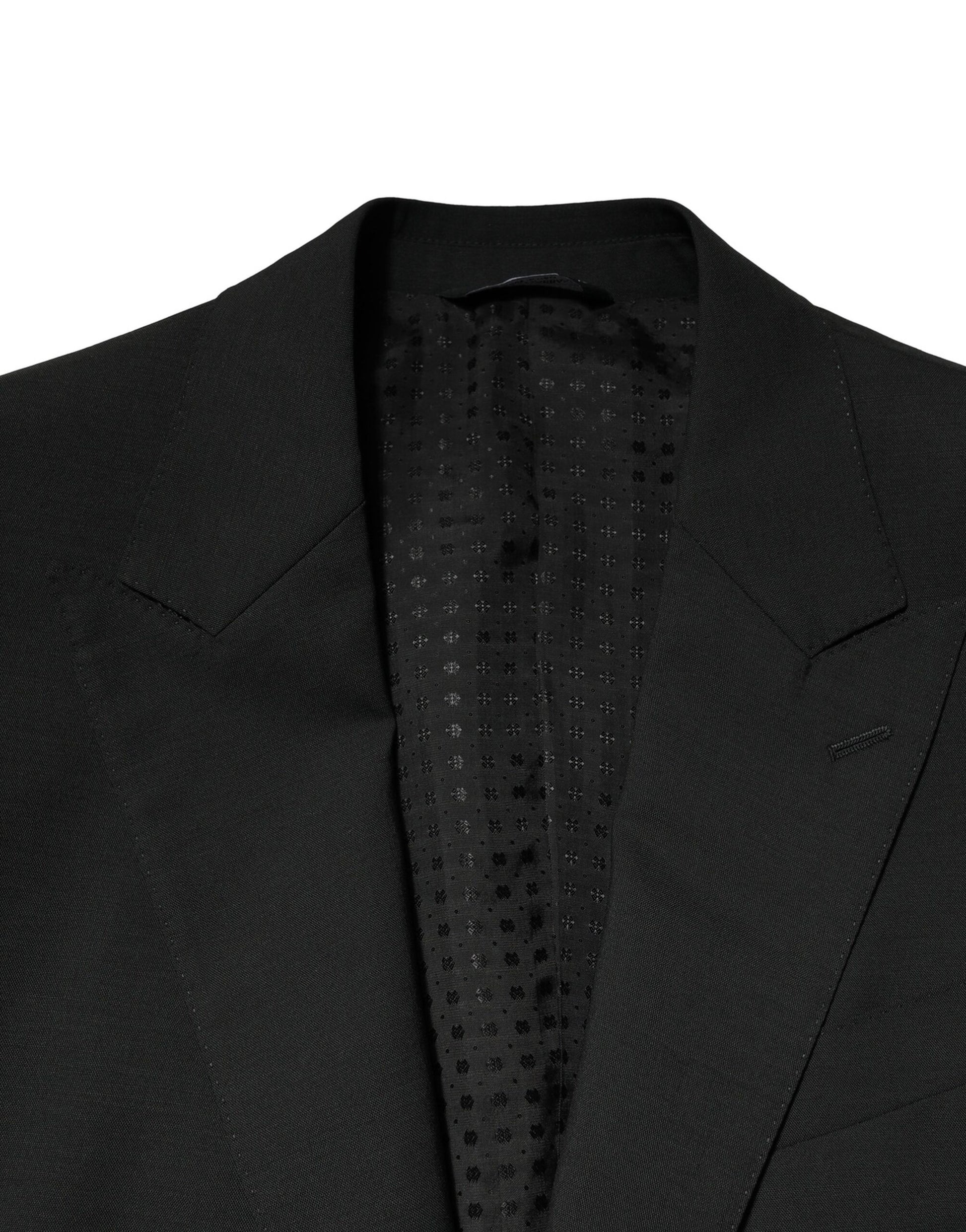Dolce & Gabbana Black Wool 2 Piece Single Breasted Suit Dolce & Gabbana