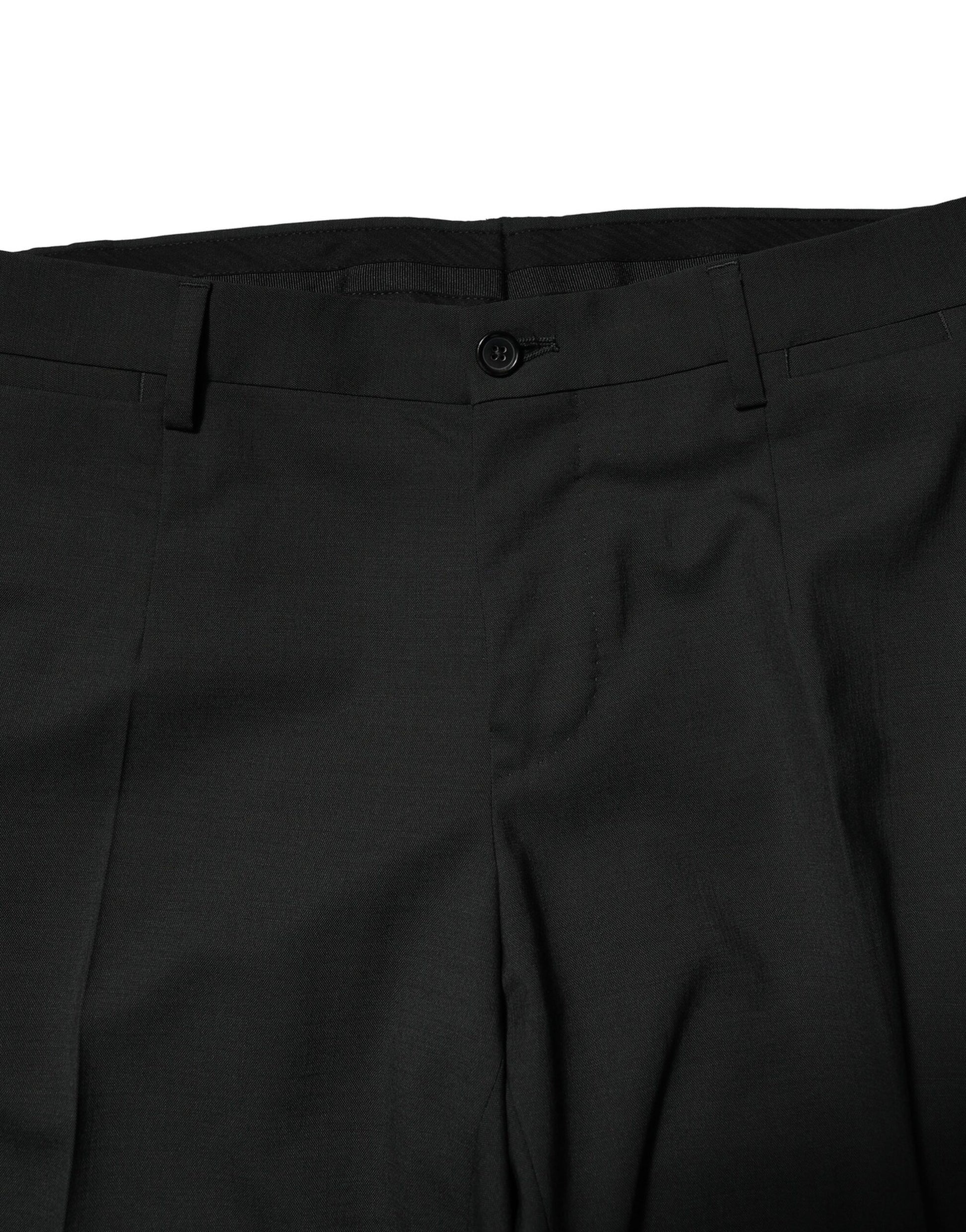 Dolce & Gabbana Black Wool 2 Piece Single Breasted Suit Dolce & Gabbana