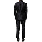 Dolce & Gabbana Black Jacquard 3 Piece Single Breasted Suit