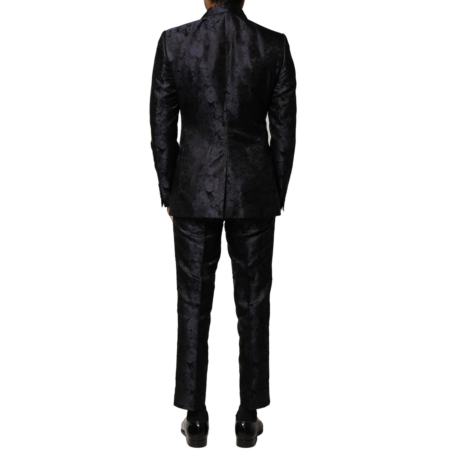Dolce & Gabbana Black Jacquard 3 Piece Single Breasted Suit