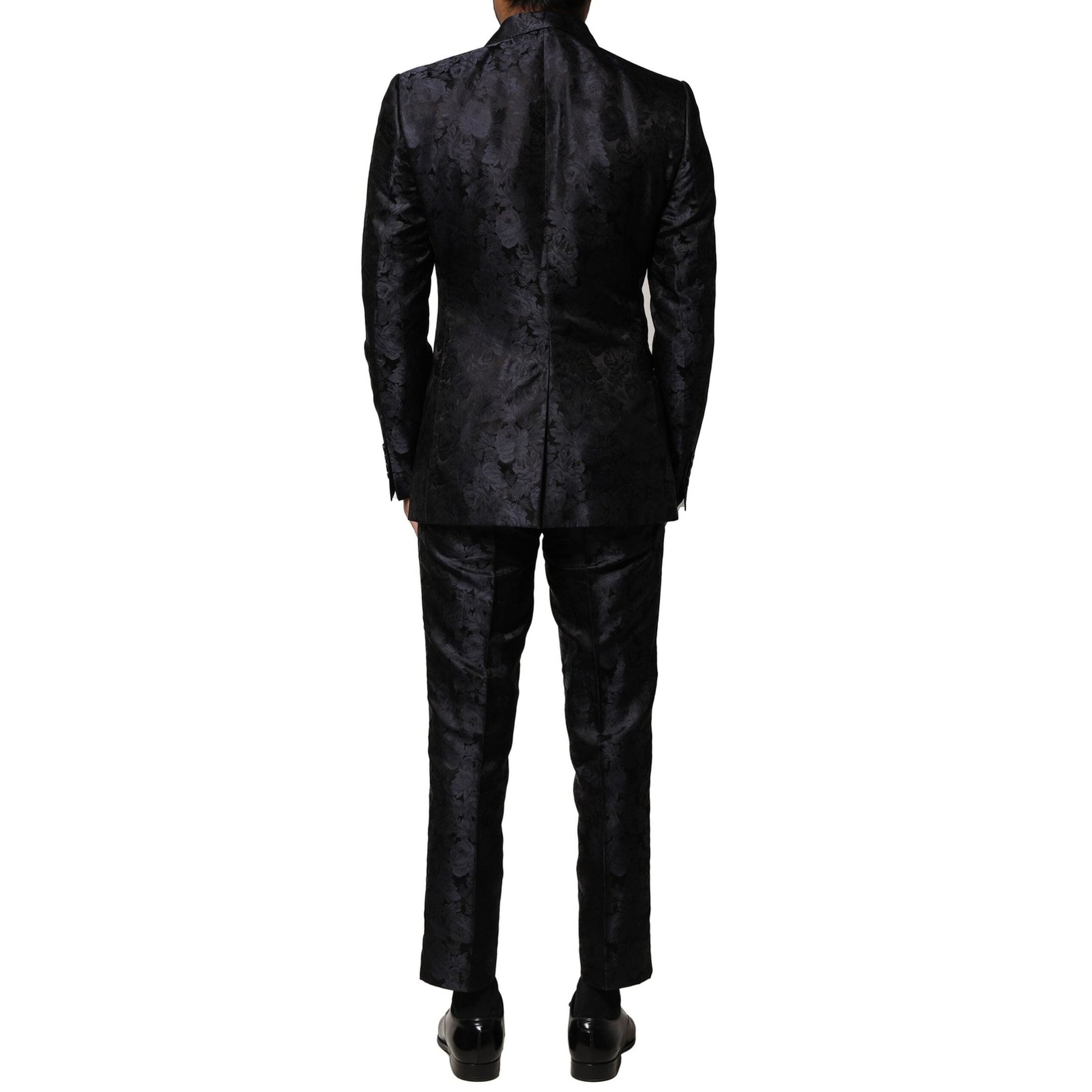Dolce & Gabbana Black Jacquard 3 Piece Single Breasted Suit