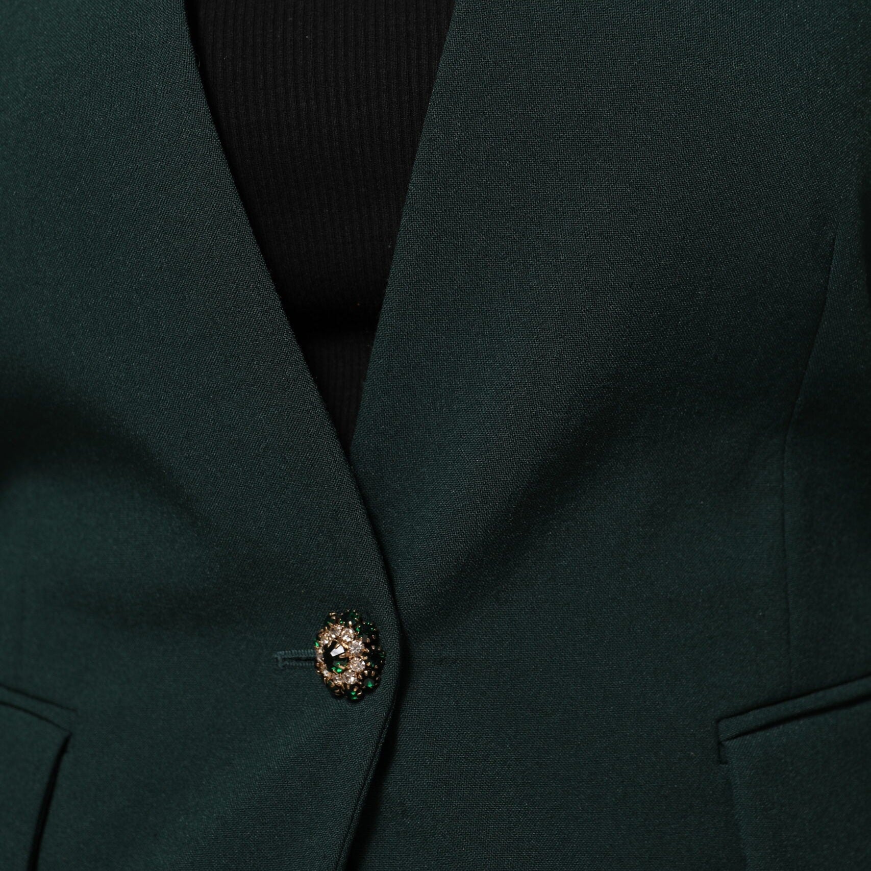 Maison Margiela Green Single Breasted One Button Coat Jacket
