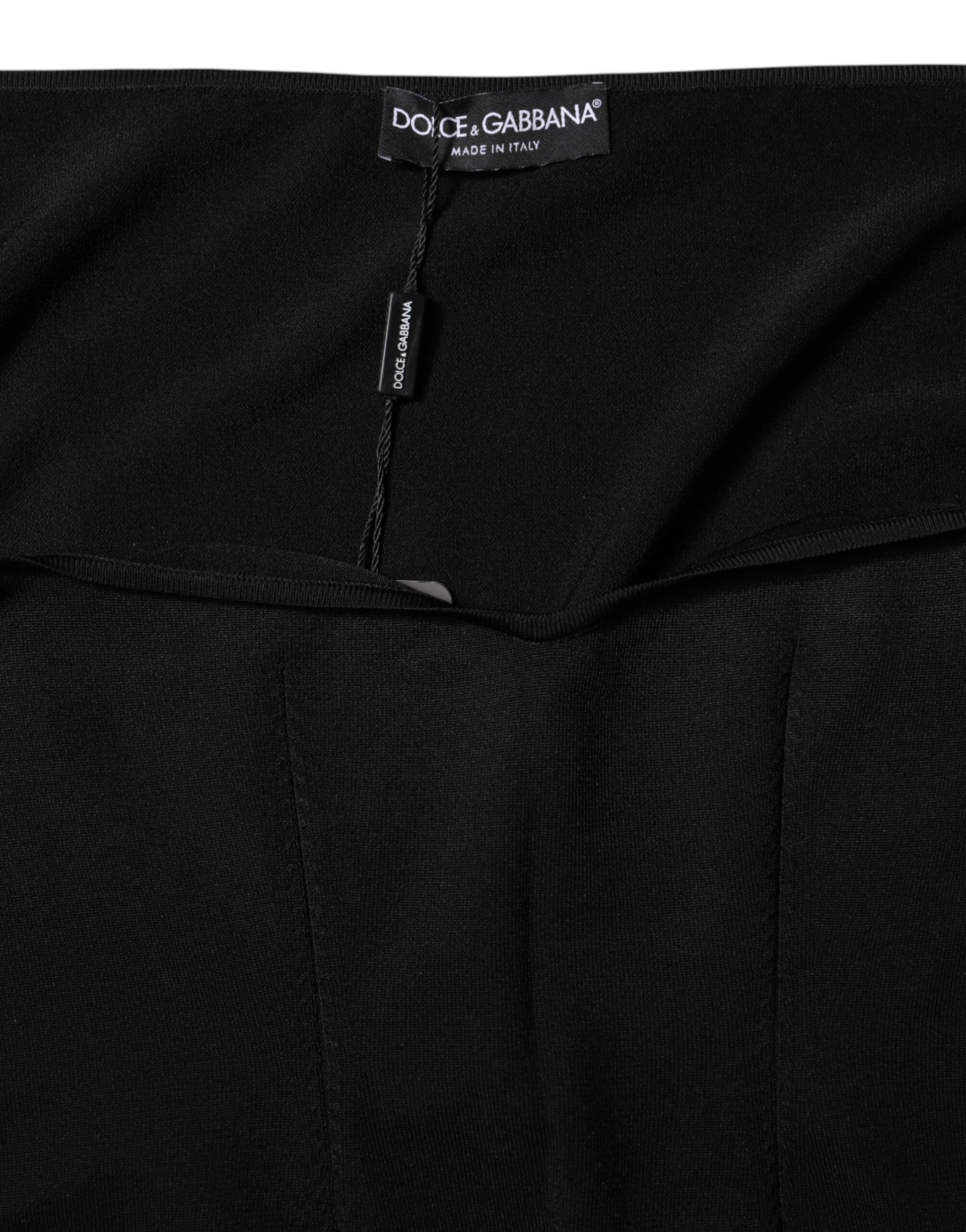 Dolce & Gabbana Black Viscose Long Sleeve Pullover Blouse Top Dolce & Gabbana