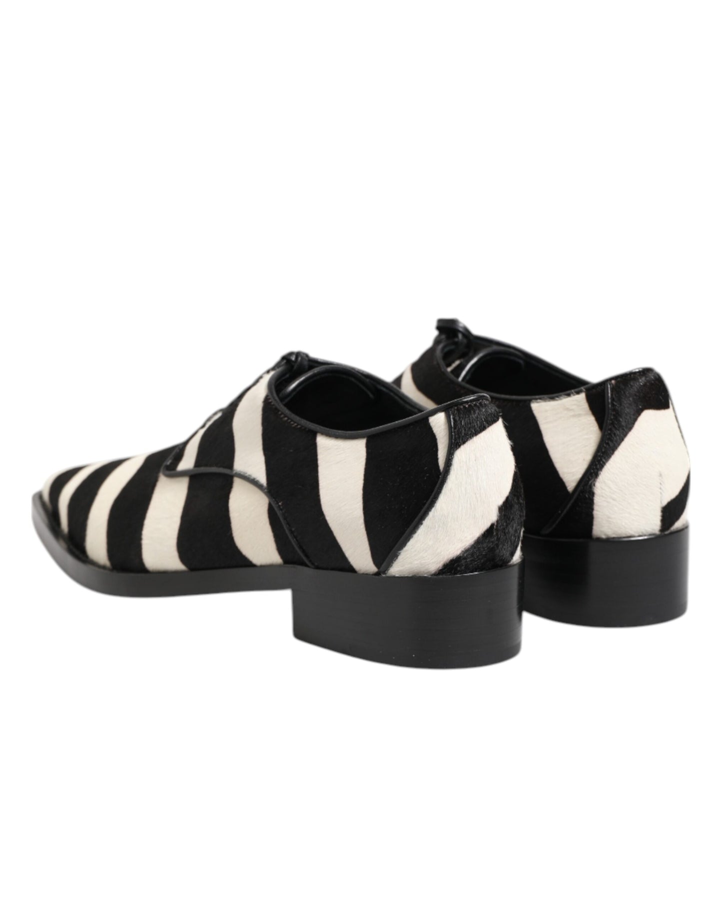 Dolce & Gabbana Black White Zebra Pony Fur Dress Shoes Dolce & Gabbana