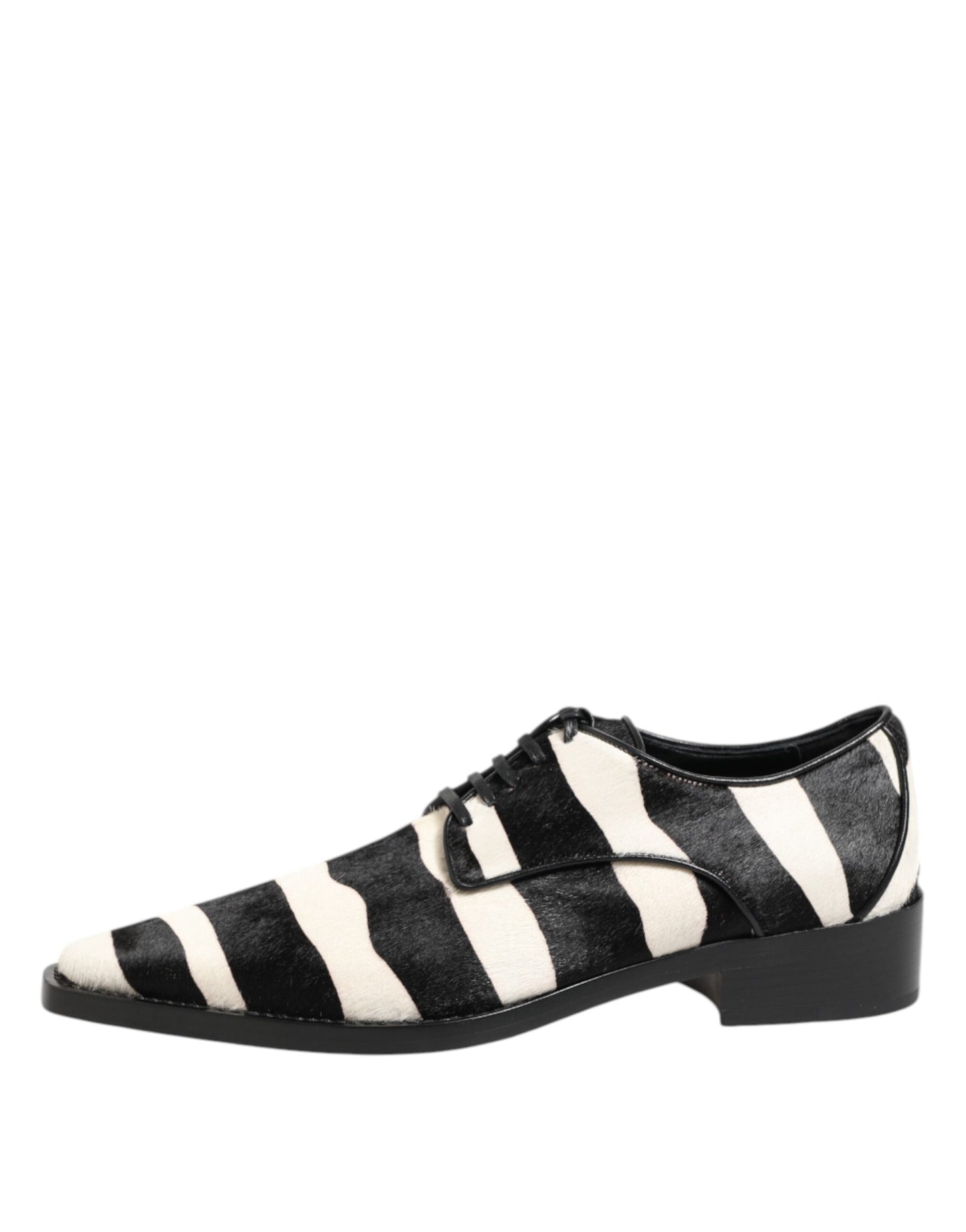 Dolce & Gabbana Black White Zebra Pony Fur Dress Shoes Dolce & Gabbana