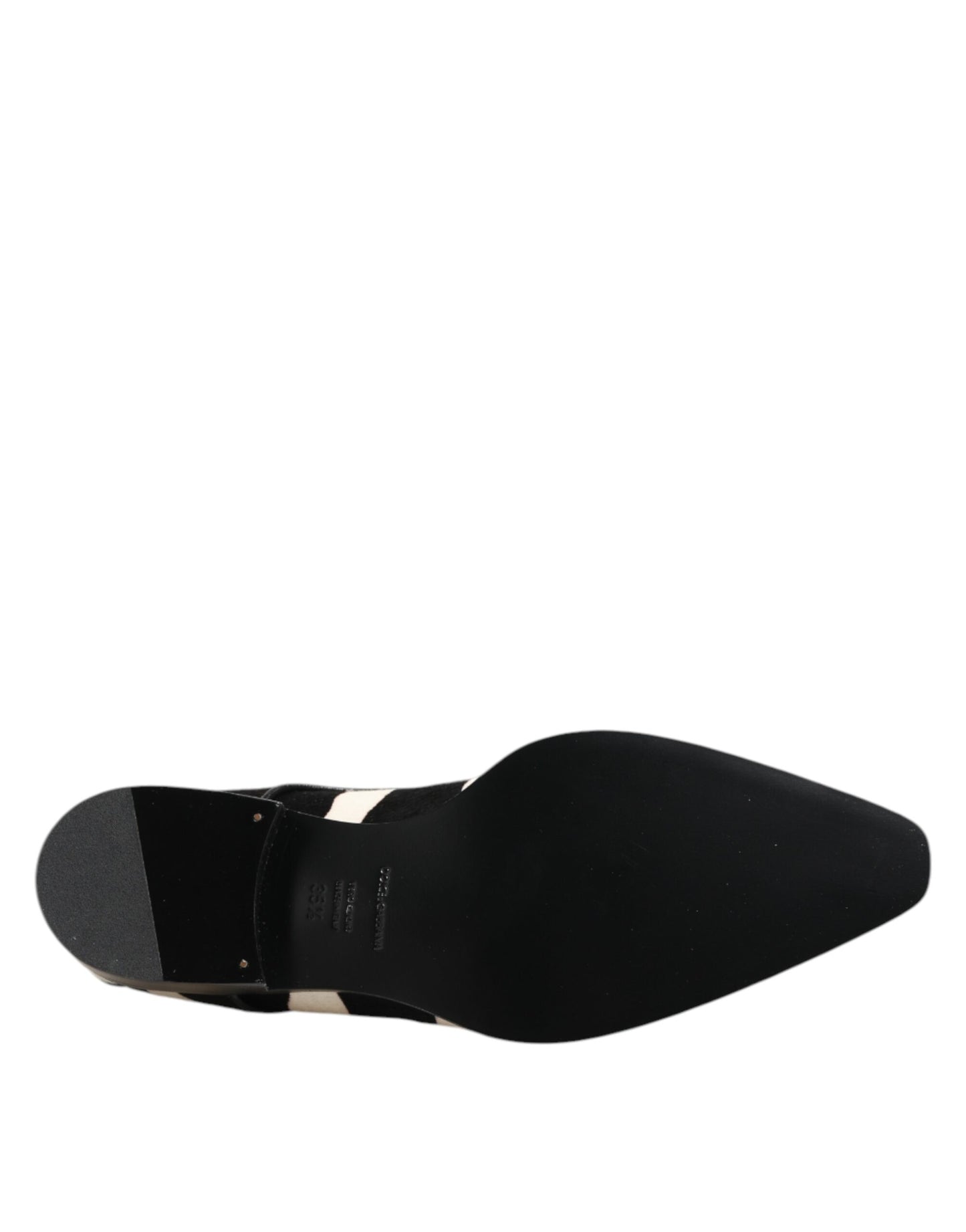 Dolce & Gabbana Black White Zebra Pony Fur Dress Shoes Dolce & Gabbana